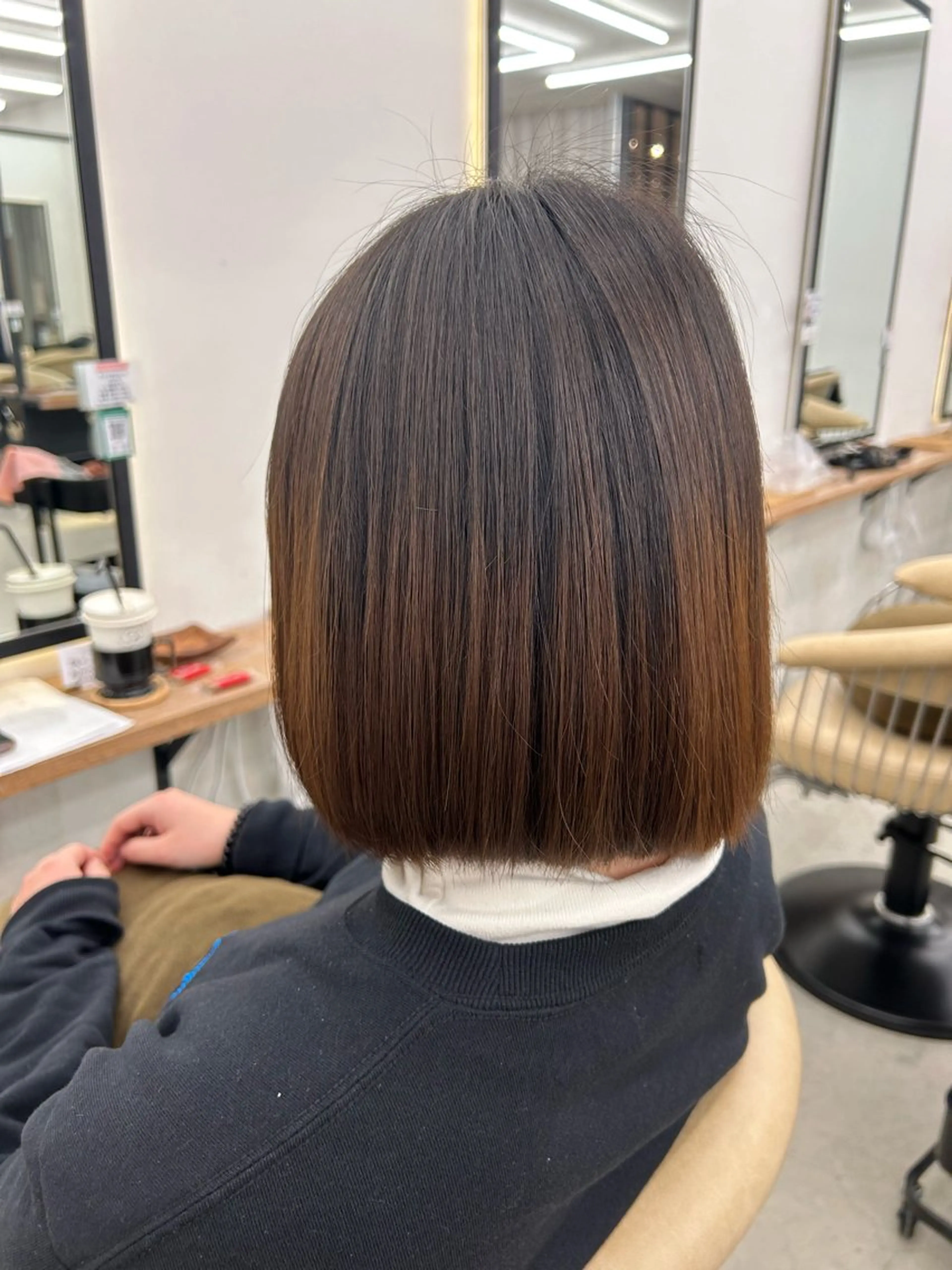 ミディアム ボブ/縮毛矯正/艶髪 /さのまなみのヘアスタイル