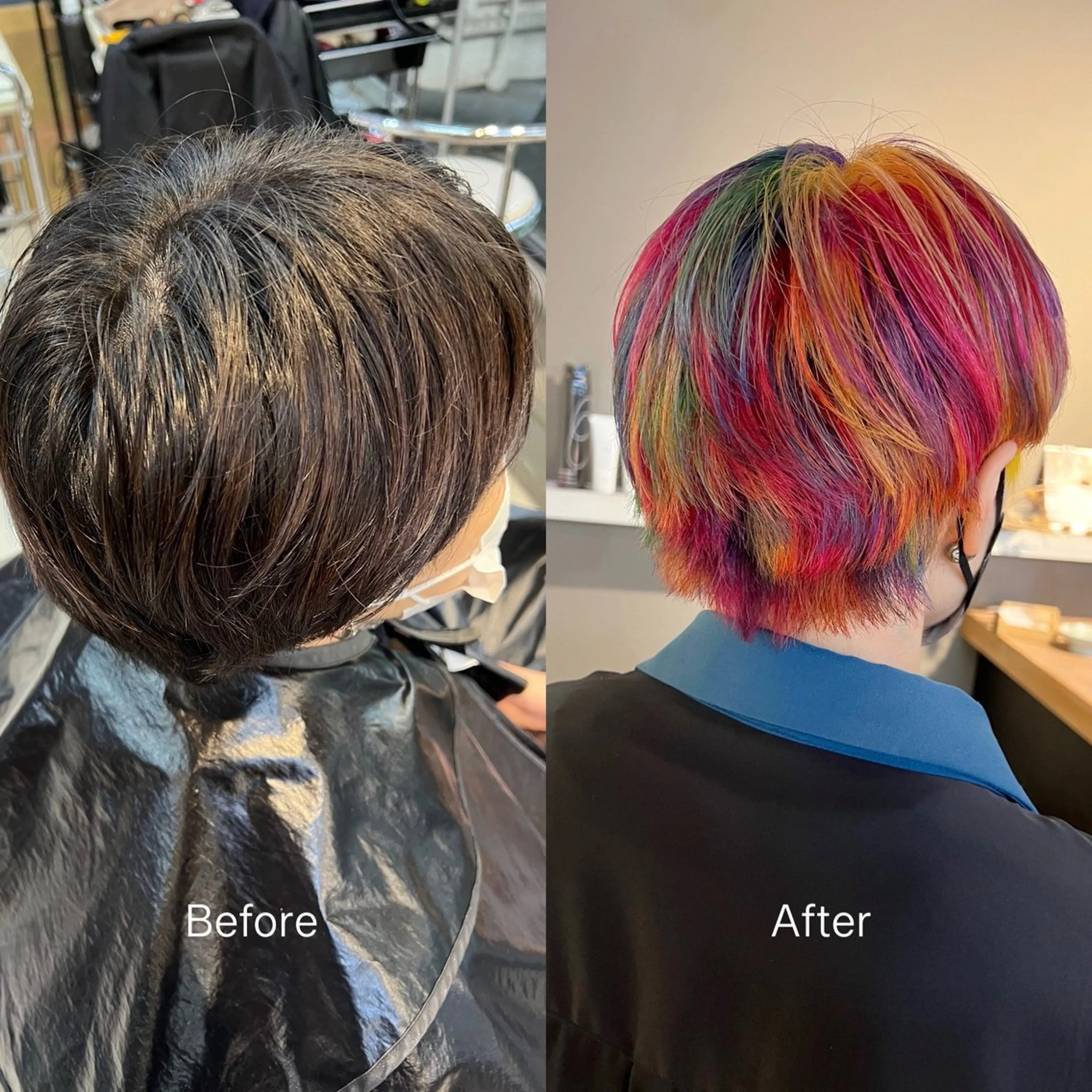 ショート カラー デザインカラー daiki 原宿のヘアスタイル