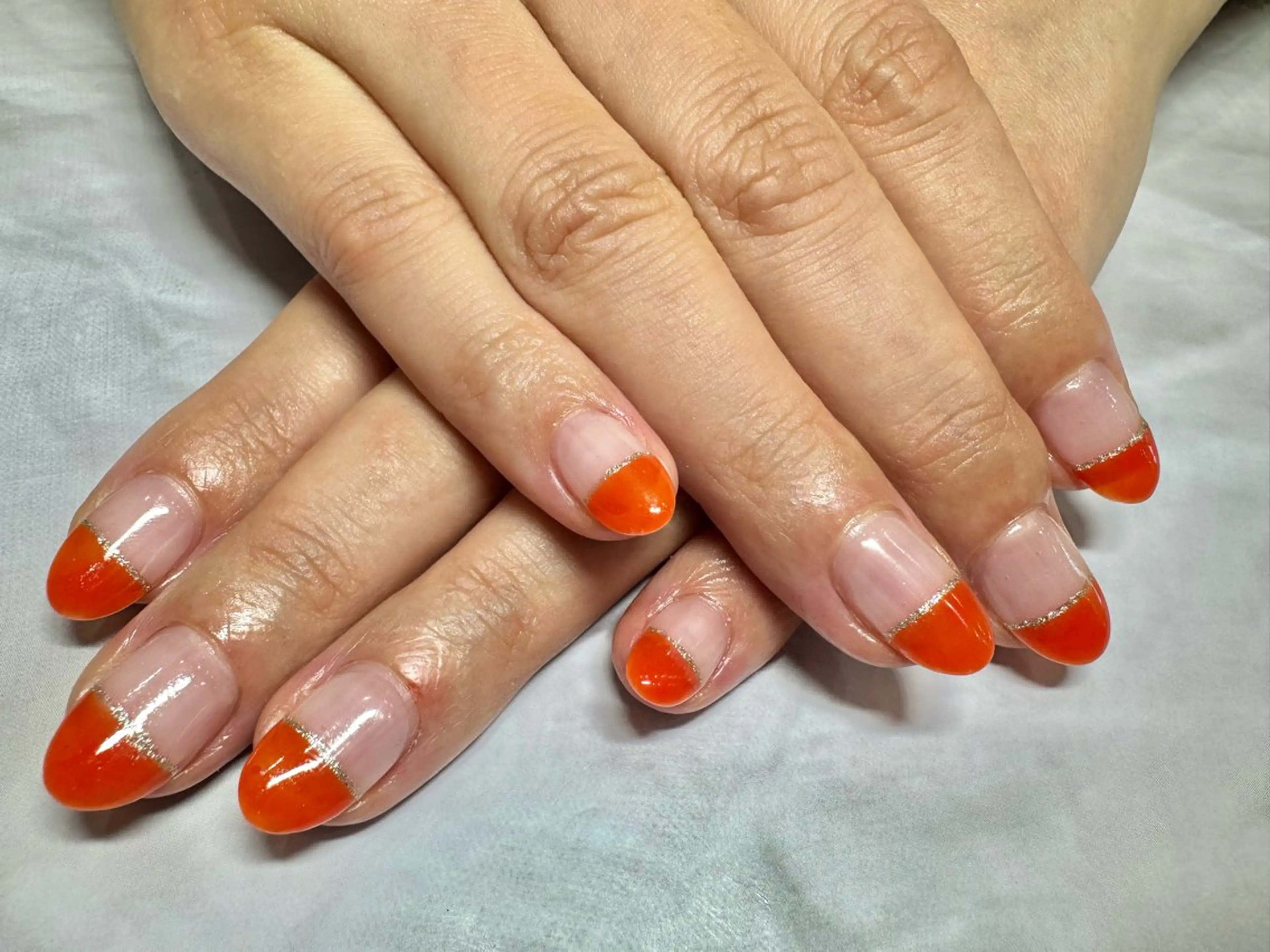 【パラジェル使用】オフ込センターフレンチ🍓の写真