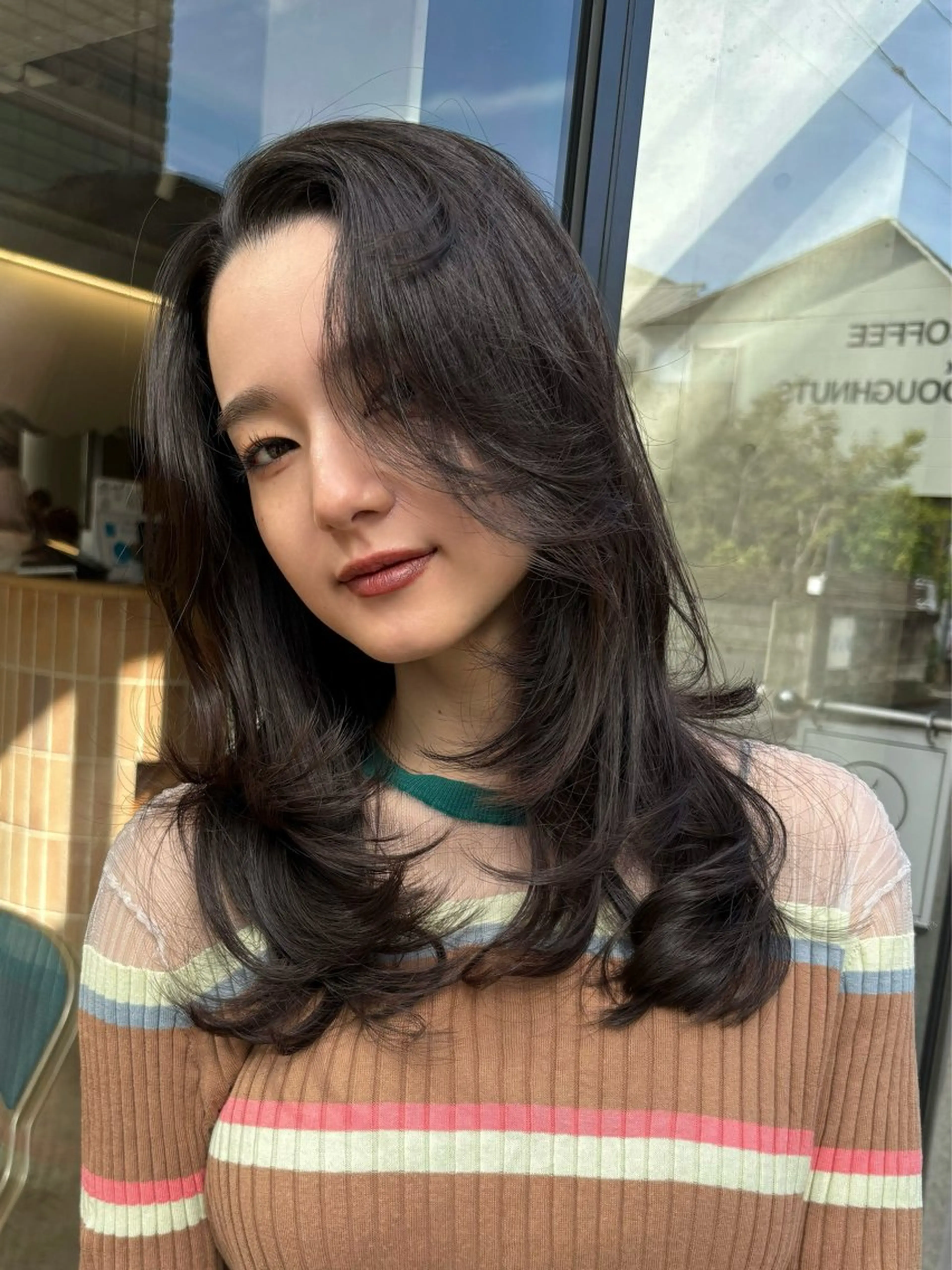 セミロング カラー カット ヘアカラー トリートメント レイヤー/柔色 カラー/SAkiのヘアスタイル