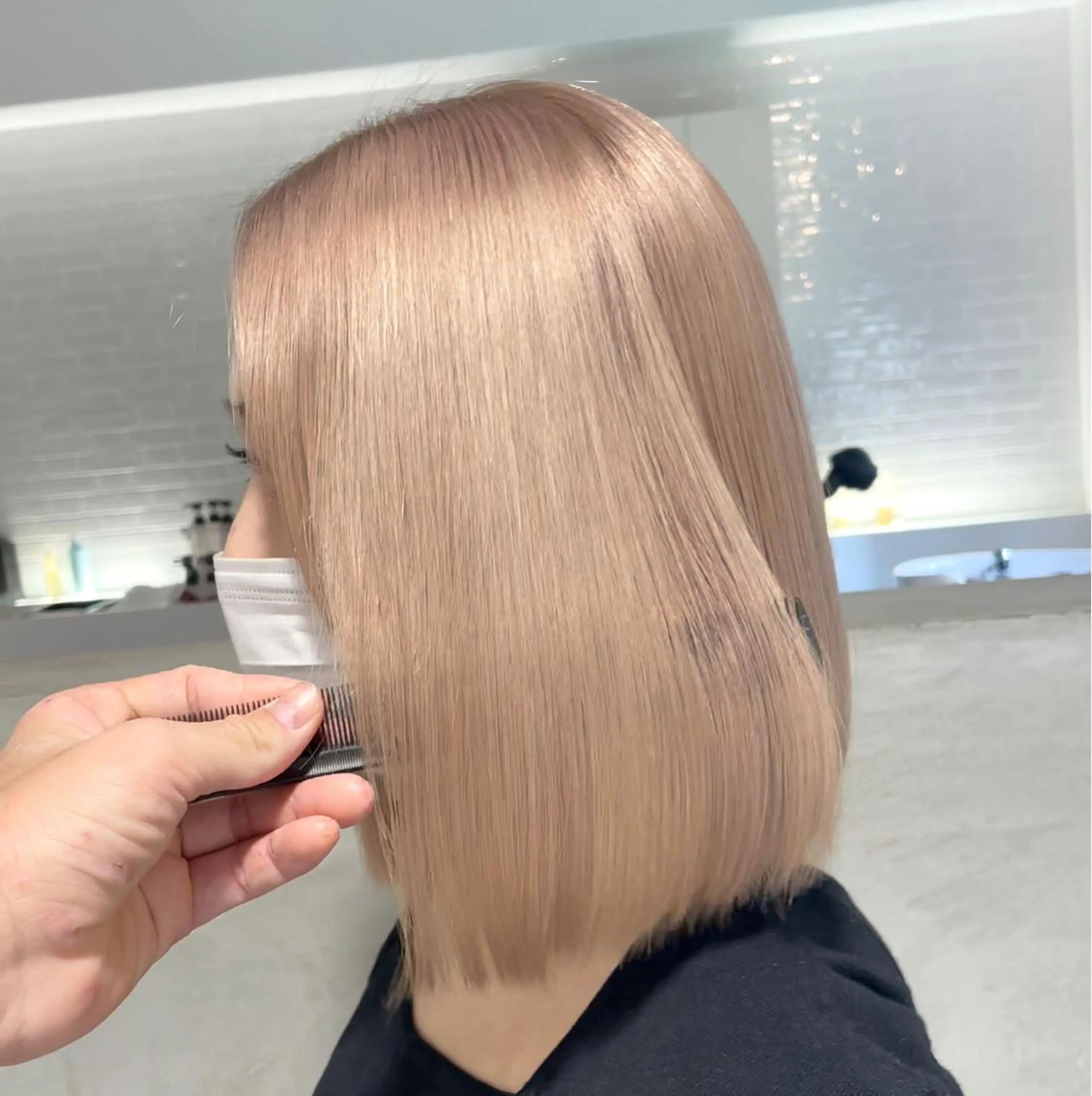 ミディアム カット ヘアカラー トリートメント 神戸でブリーチなら puty/レイヤーのヘアスタイル