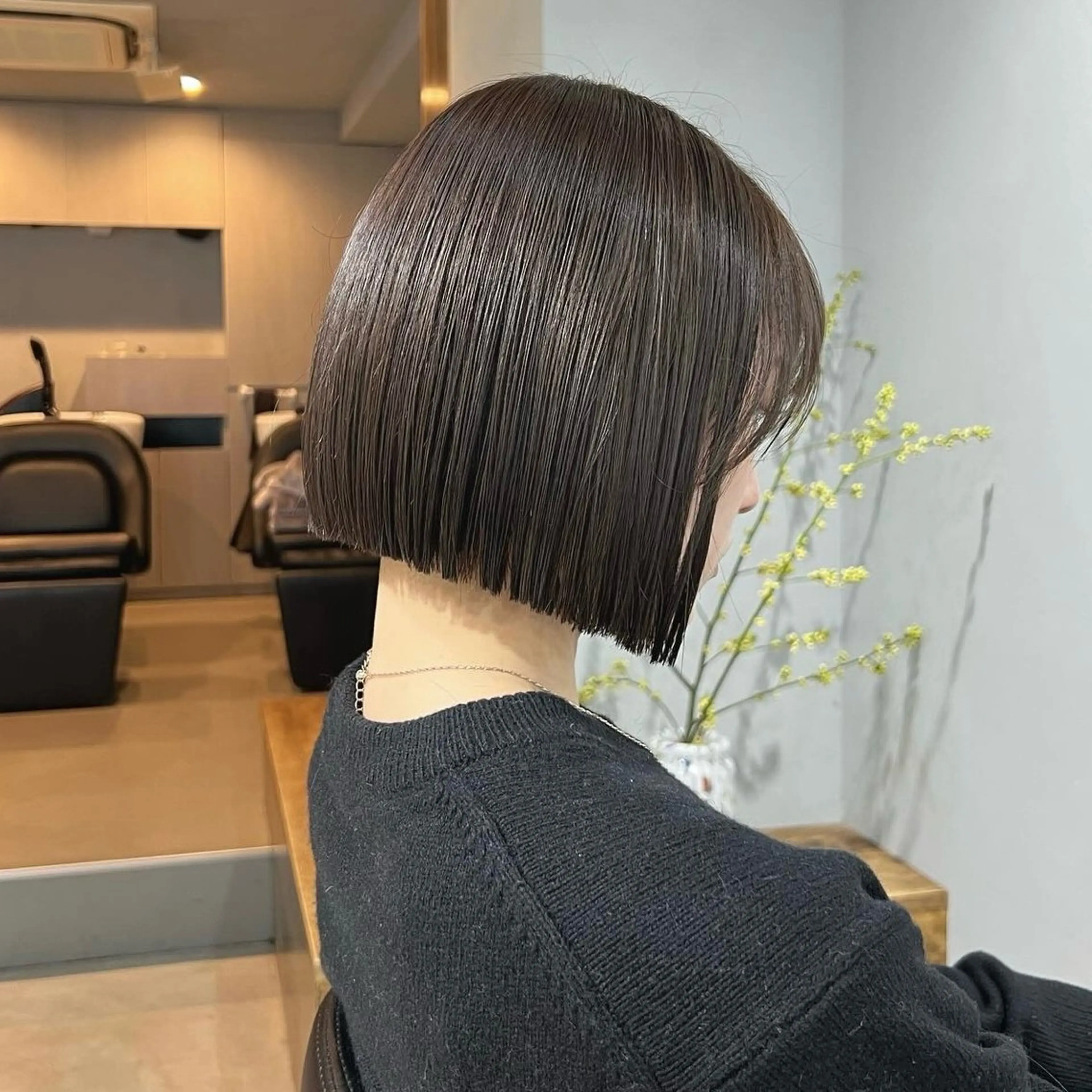 ミディアム カラー ボブ カット ヘアカラー トリートメント akane/ボブ /オリーブベージュのヘアスタイル