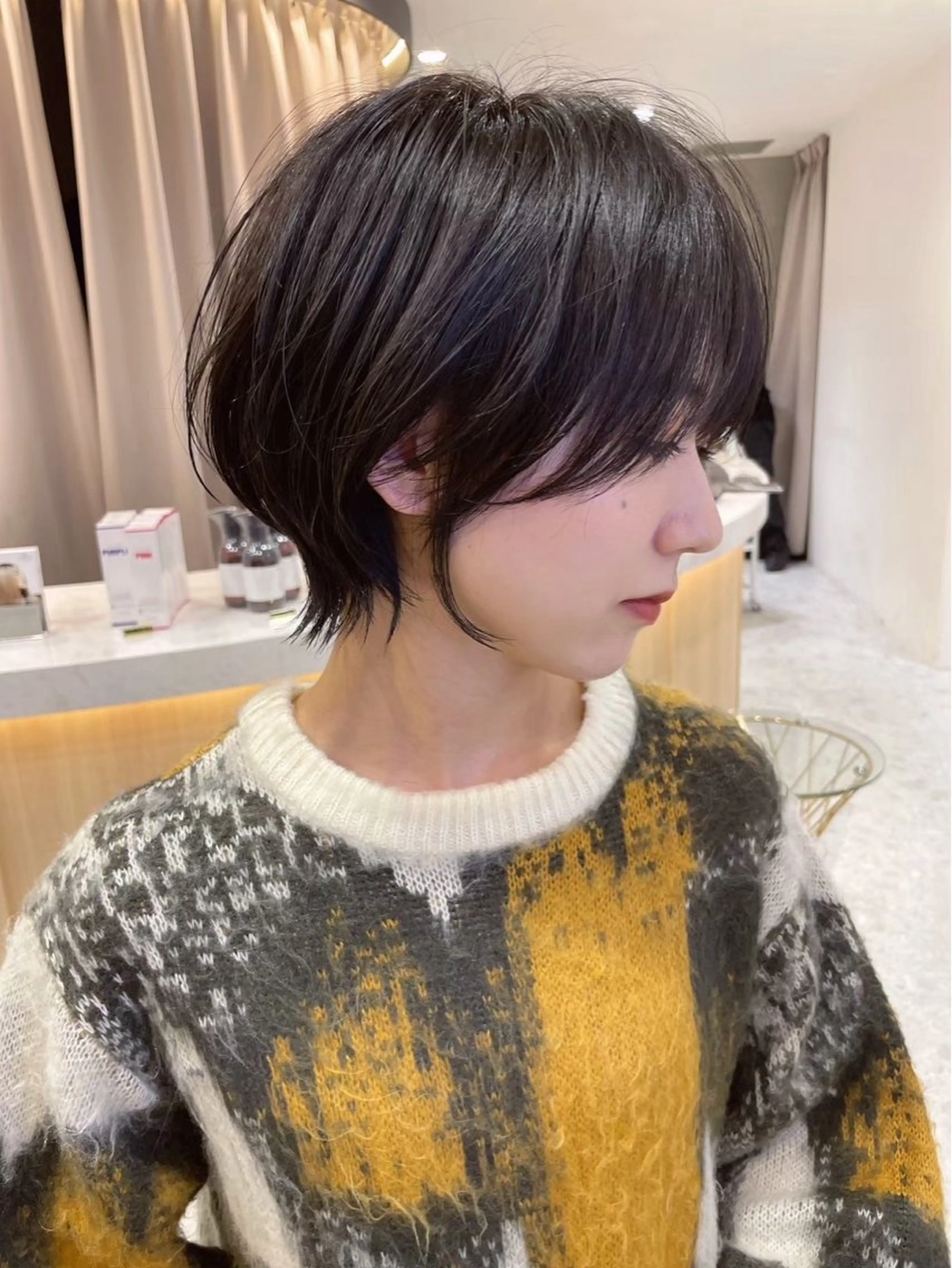 ショート カット ヘアカラー トリートメント けいし🐬ボブ 美髪縮毛矯正のヘアスタイル