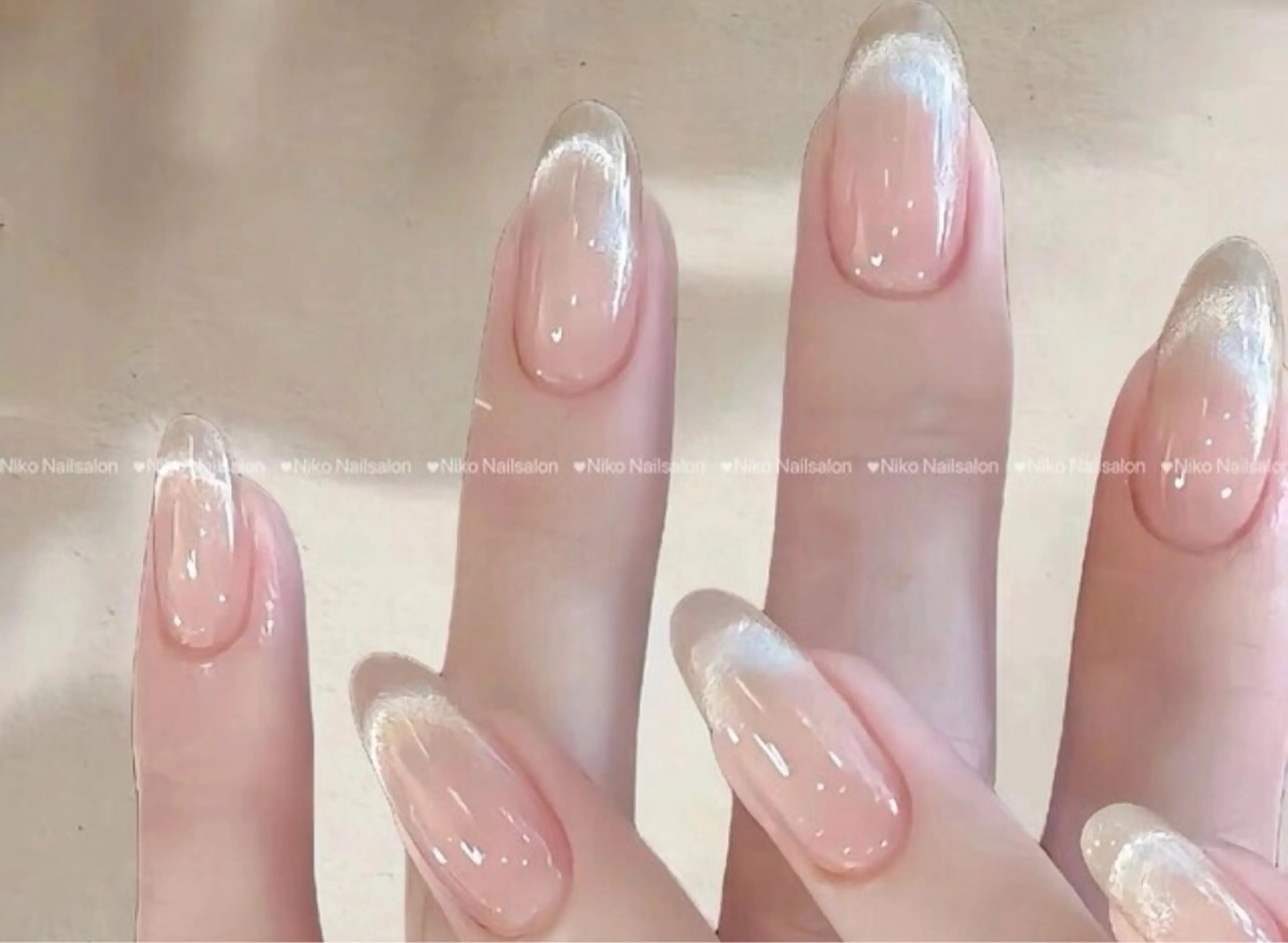 ネイル フレンチネイル マグネットネイル マグネットフレンチ Nikoネイルサロン 上野店のネイルデザイン