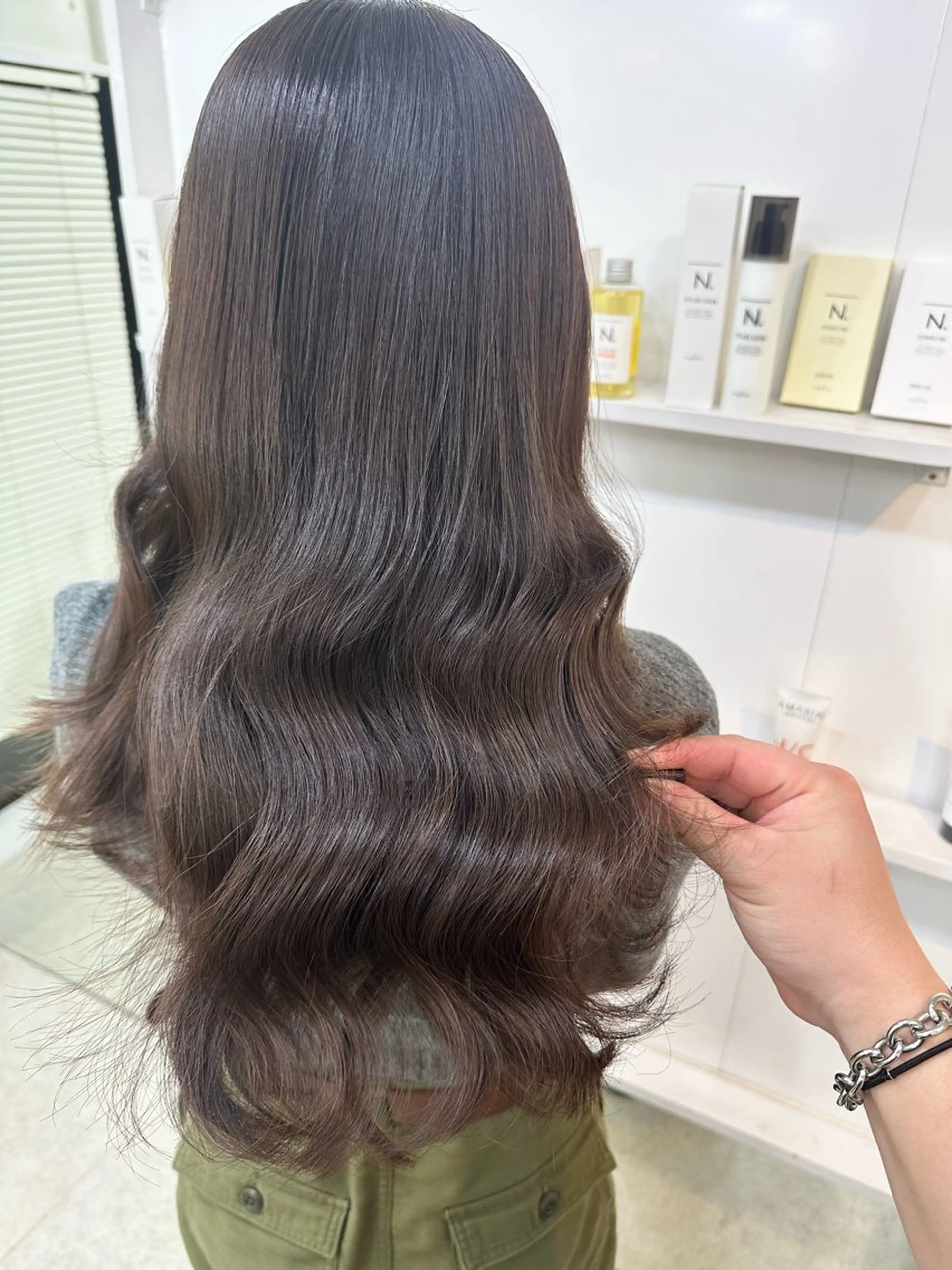 ロング カラー ラベンダーカラー ヘアカラー トリートメント 髪質改善/レイヤー ストウシンゴのヘアスタイル