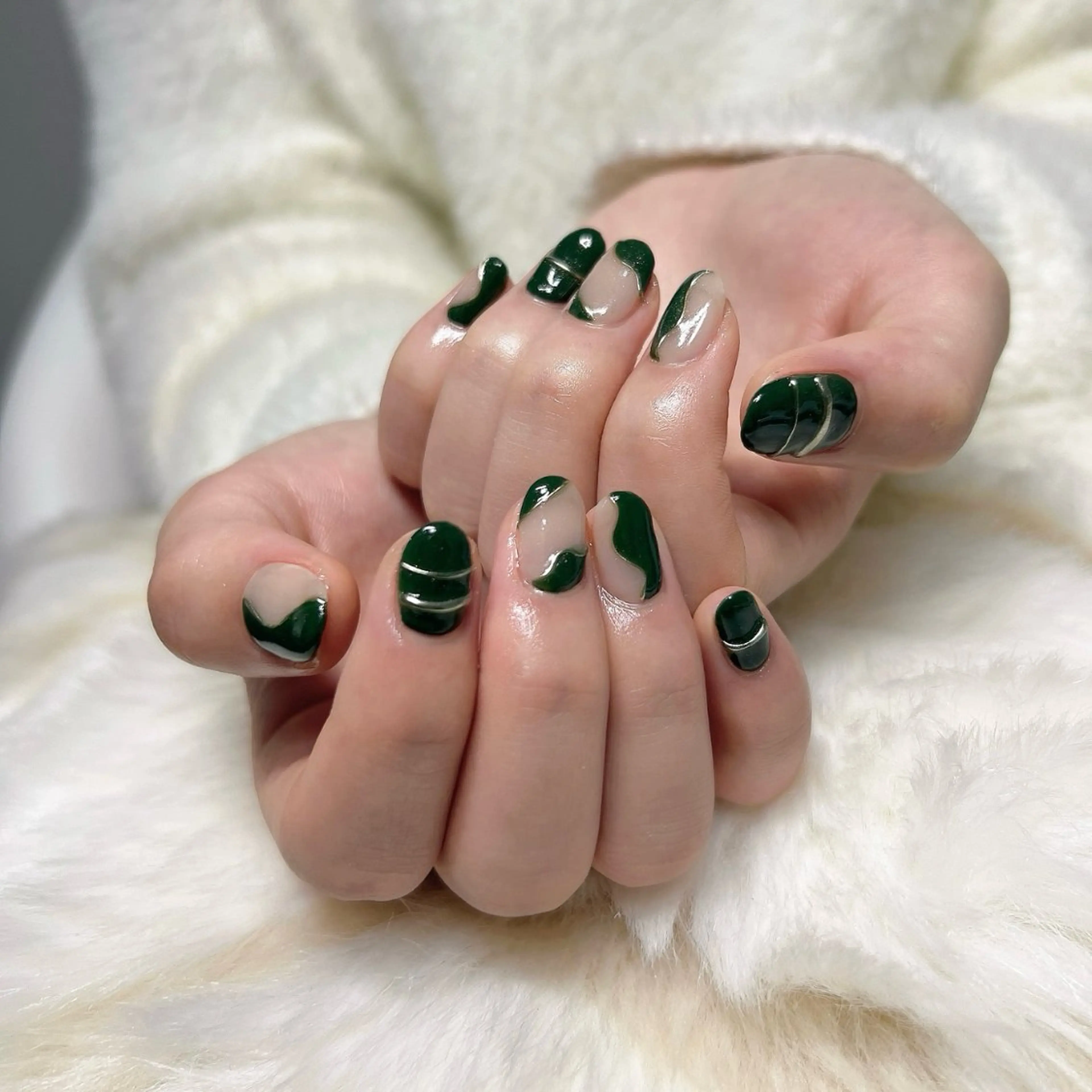 ネイル ゴールド グリーン nail salon MUAのネイルデザイン