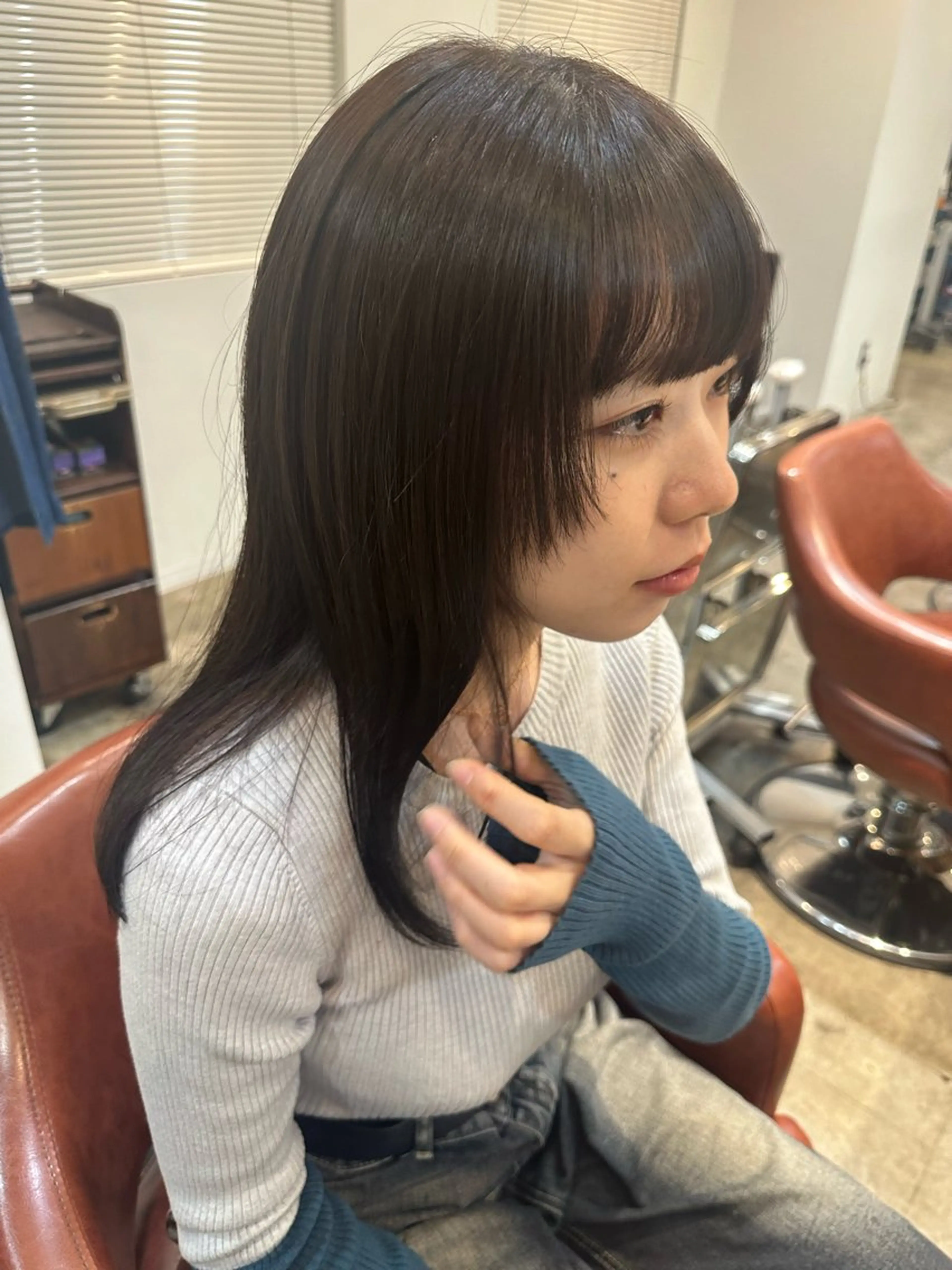 前髪カット×カラー×水トリートメントの写真