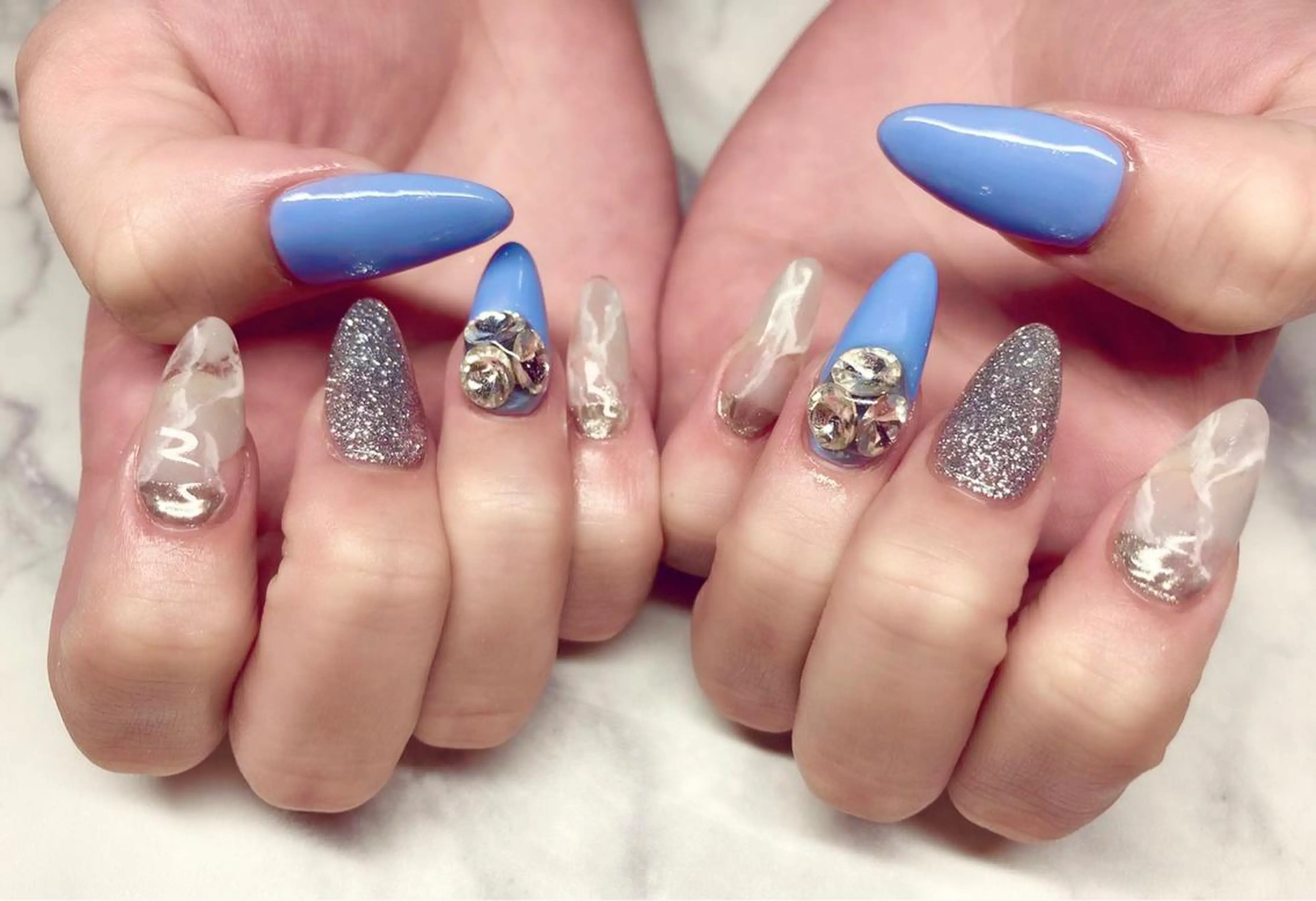 ネイル ジェルネイル パラジェル スカルプネイル 夏ネイル ハンドネイル Nail&eye Belire 新宿のネイルデザイン