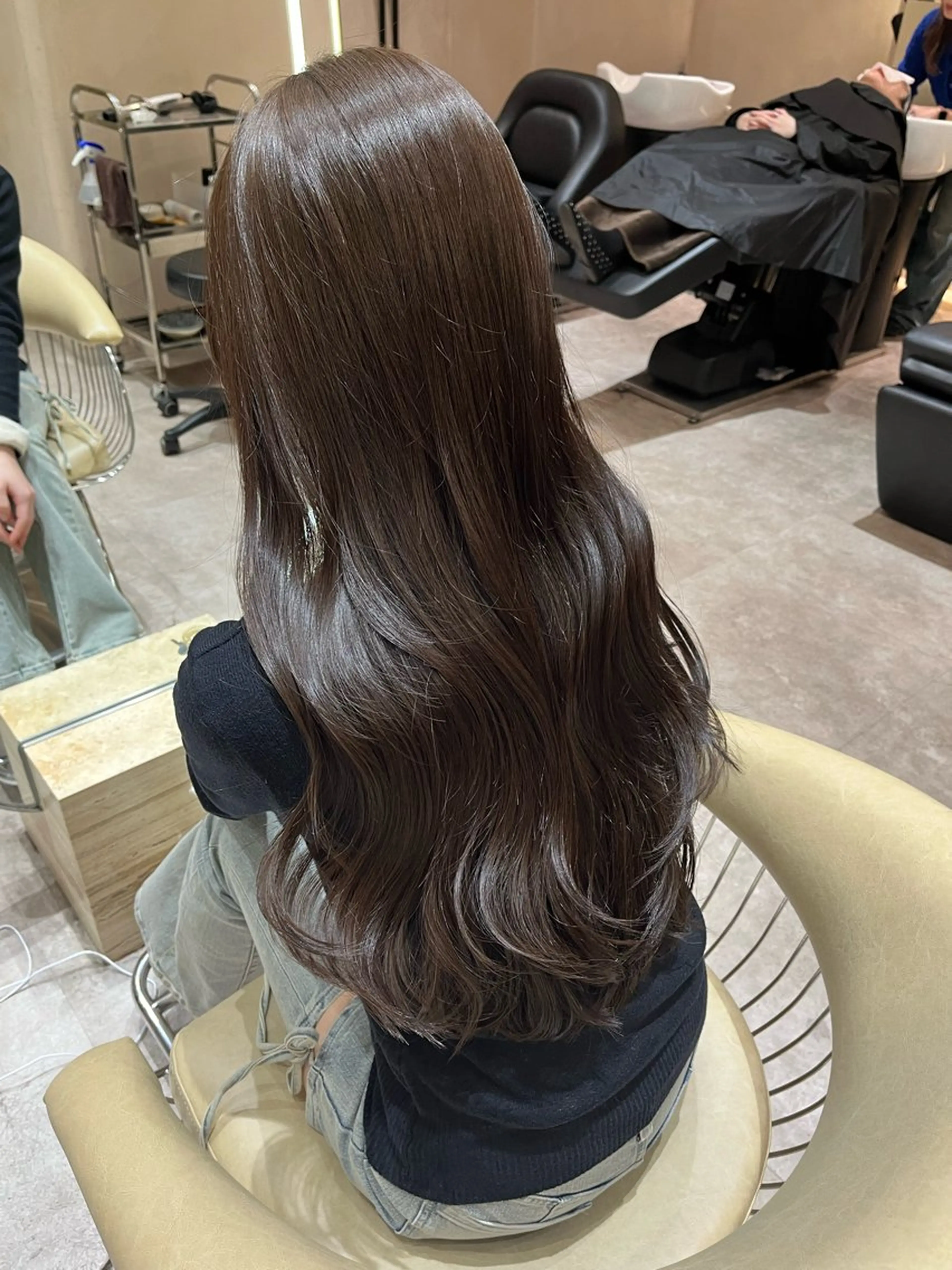 ロング カラー カット ヘアカラー 顔周りカット/ 透明感カラー/ユナのヘアスタイル