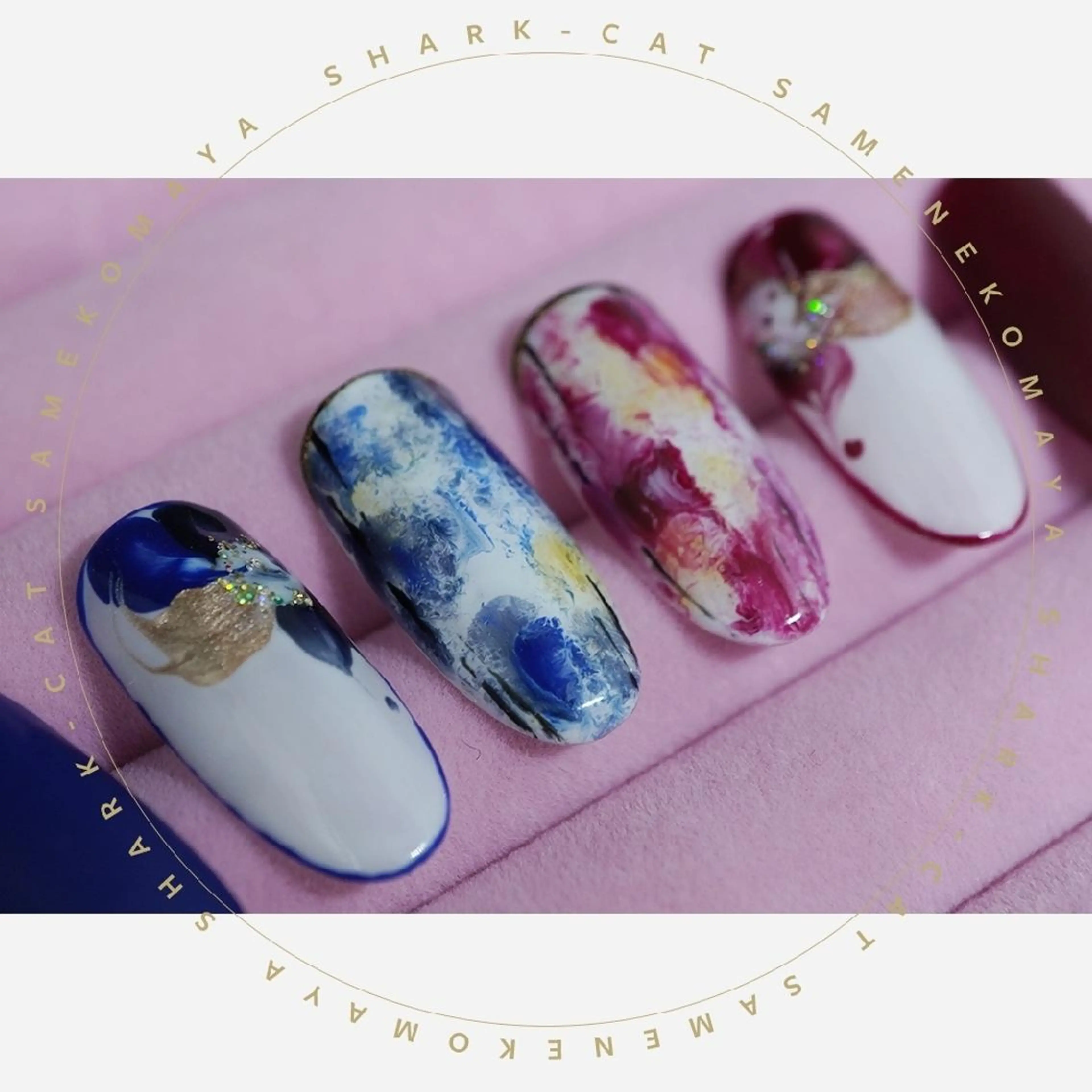 ネイル サメ猫 マーヤのネイルデザイン