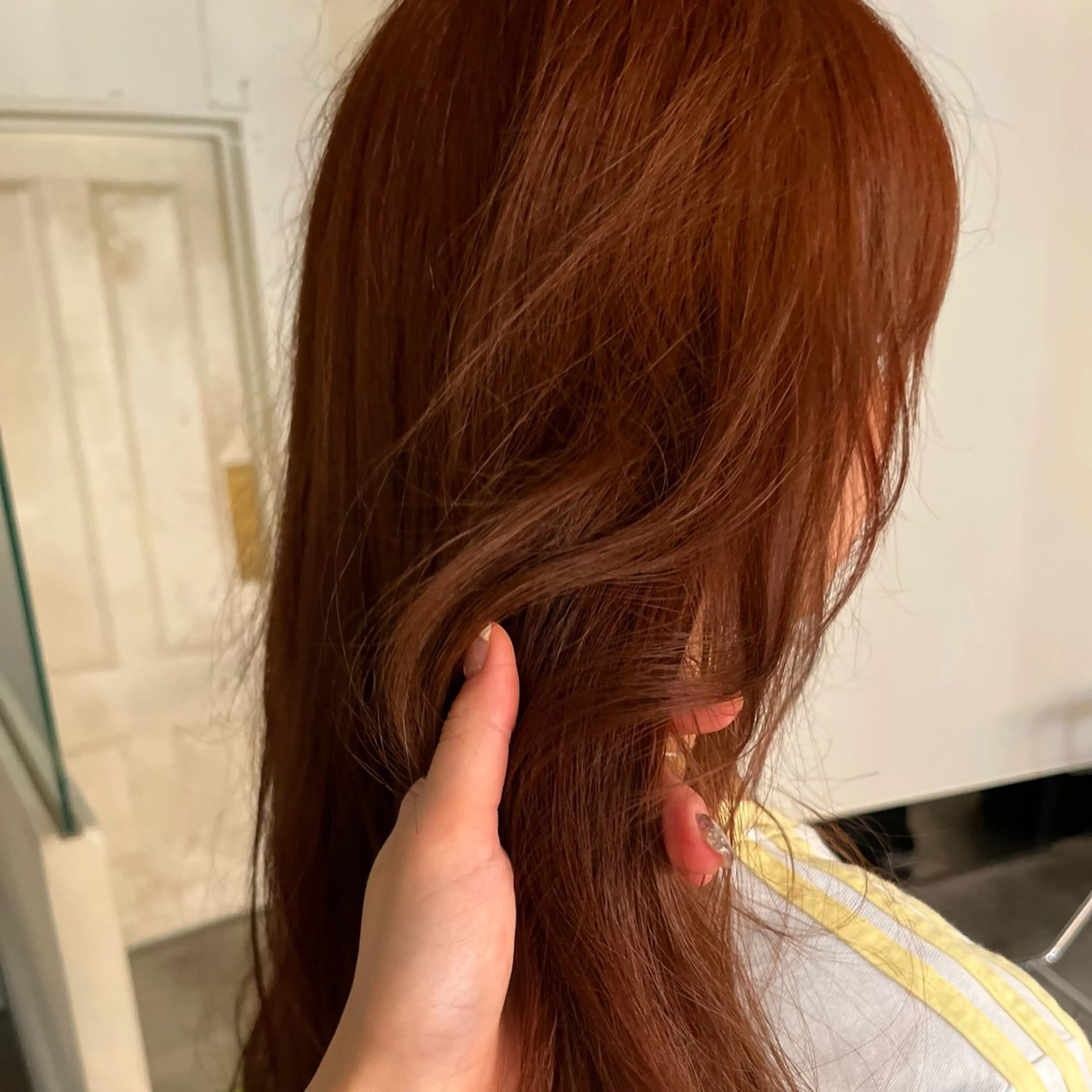 ロング カラー ブリーチ ブリーチなしカラー ヘアカラー レイヤー/ベージュ mikuのヘアスタイル