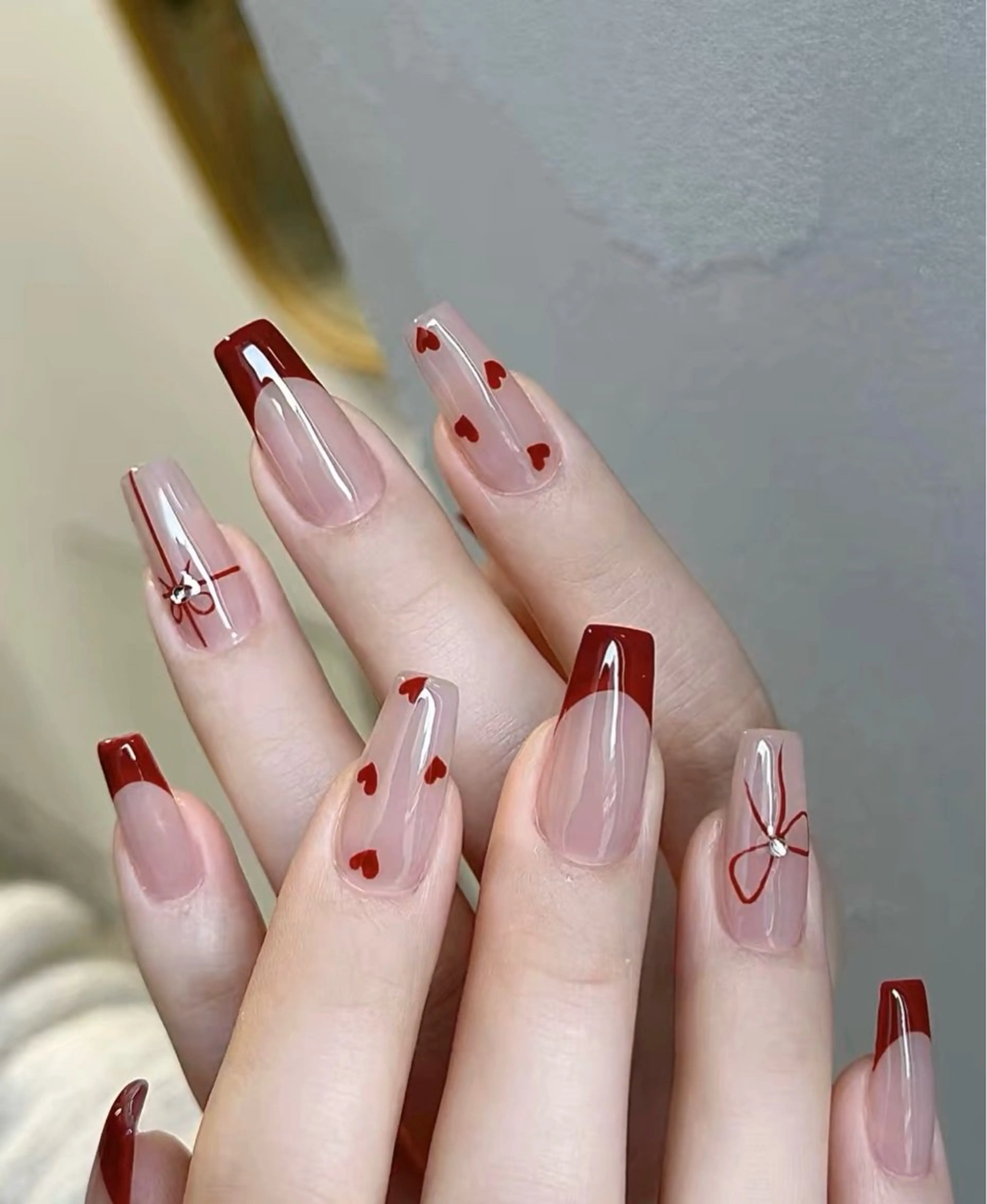 ネイル アートネイル オーロラネイル チークネイル フレンチネイル ガラスフレンチ ハンドネイル 🎀🎀YooLi Nail Salonのネイルデザイン