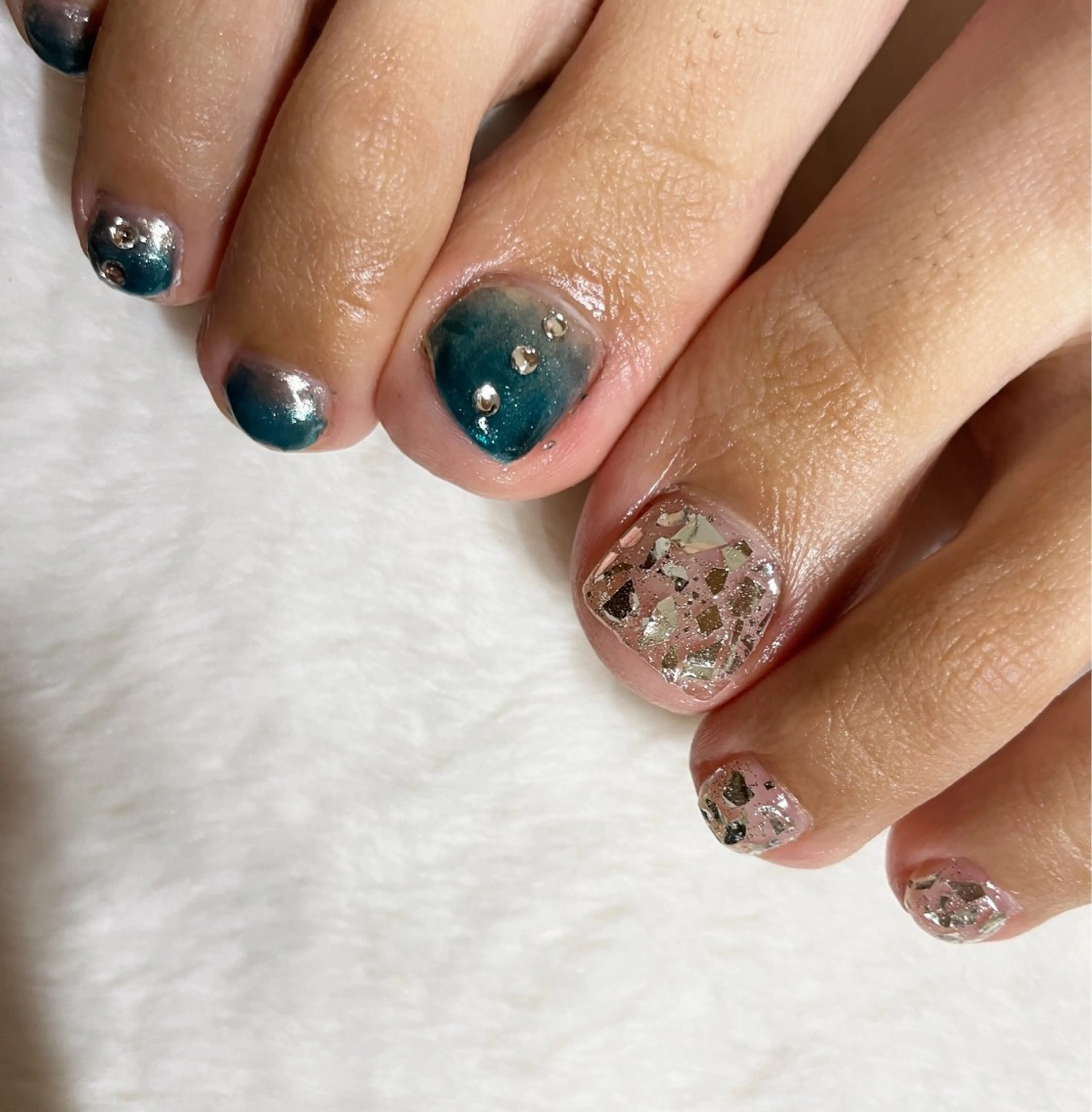 メンズ ネイル ミラーネイル Chérinail 爪のお手入れのネイルデザイン