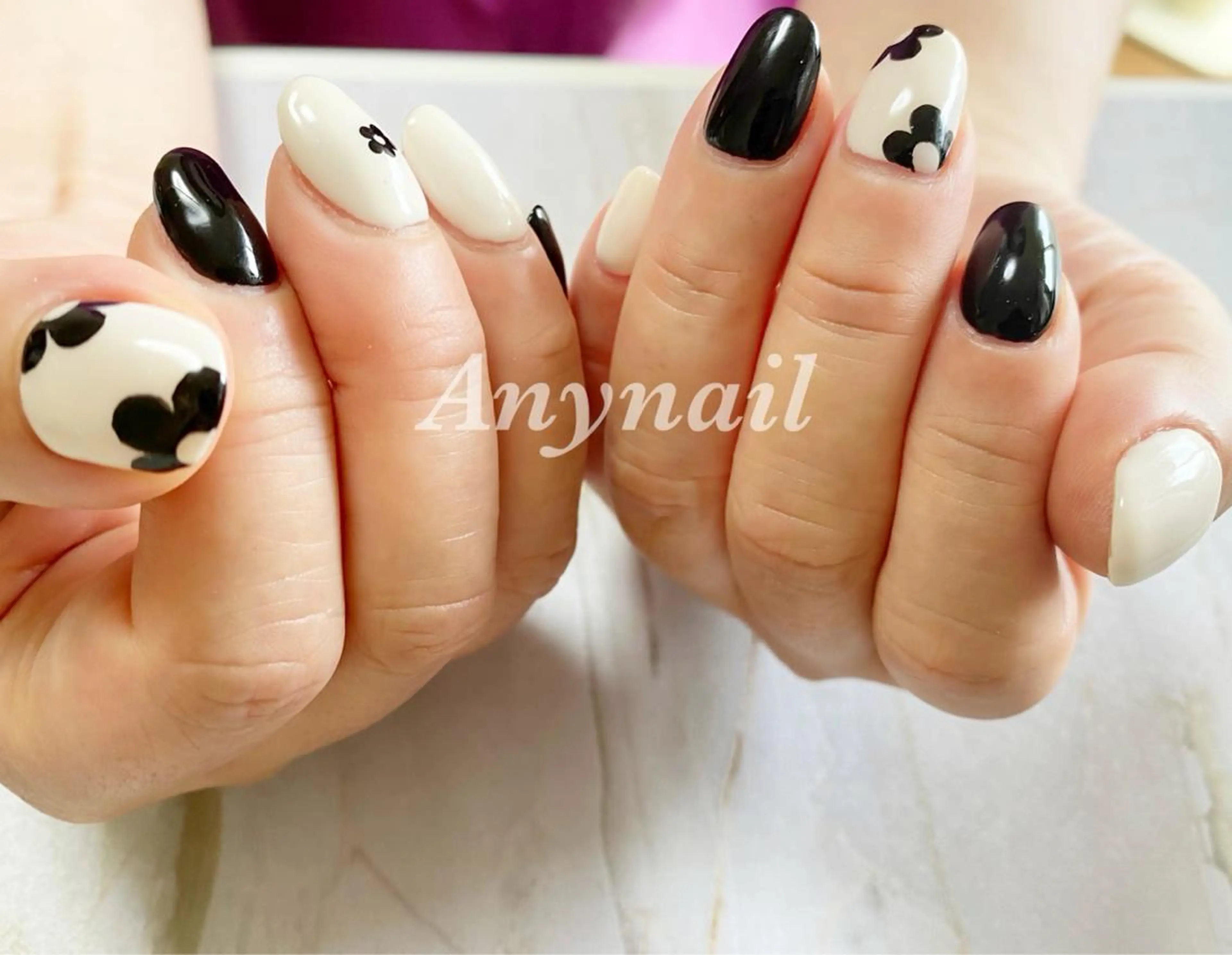 ネイル ブルー フラワーネイル 岩澤 恵子のネイルデザイン