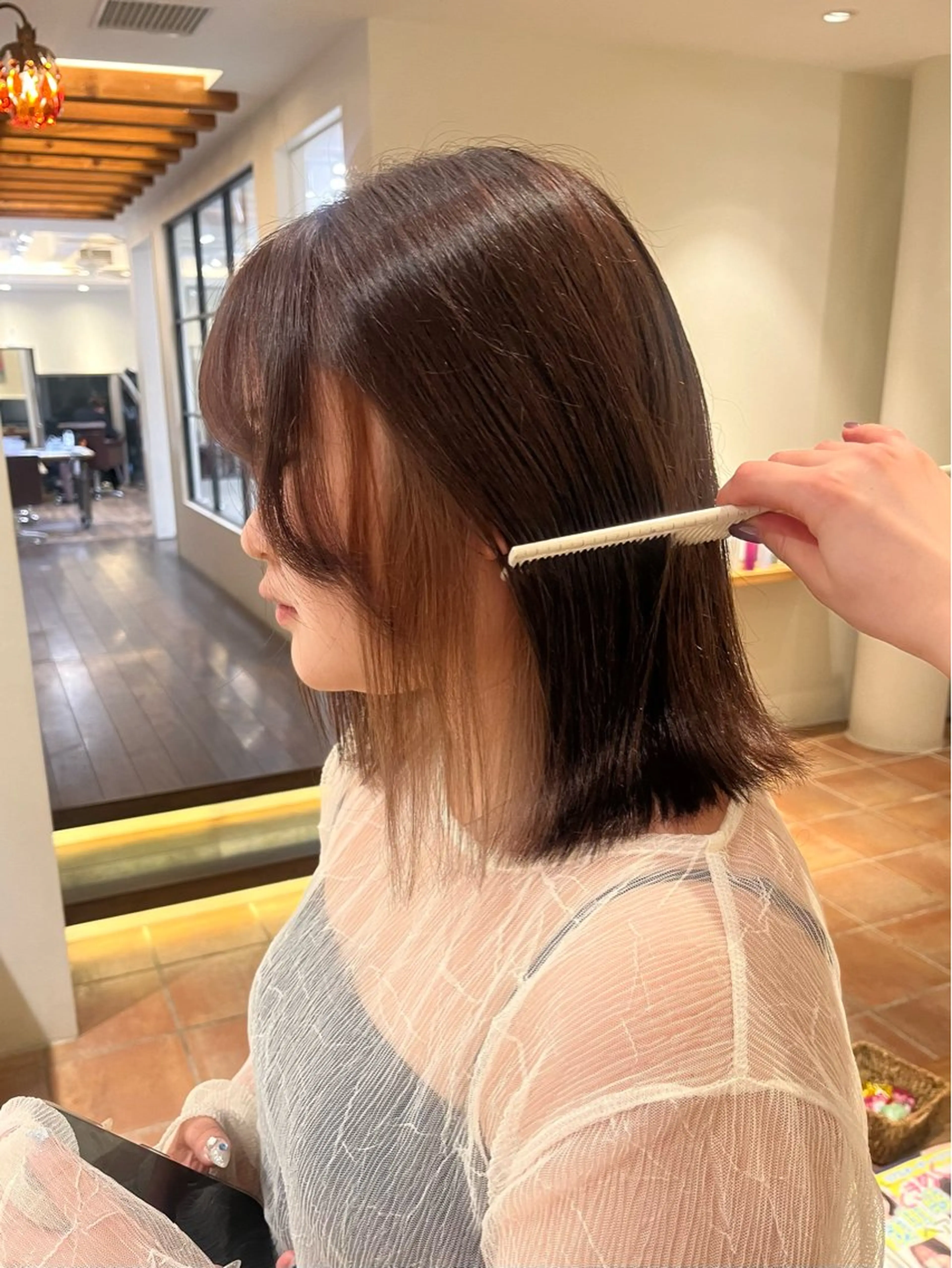 ミディアム ヘアカラー トリートメント るな/暖色、 ベージュカラー🎀のヘアスタイル