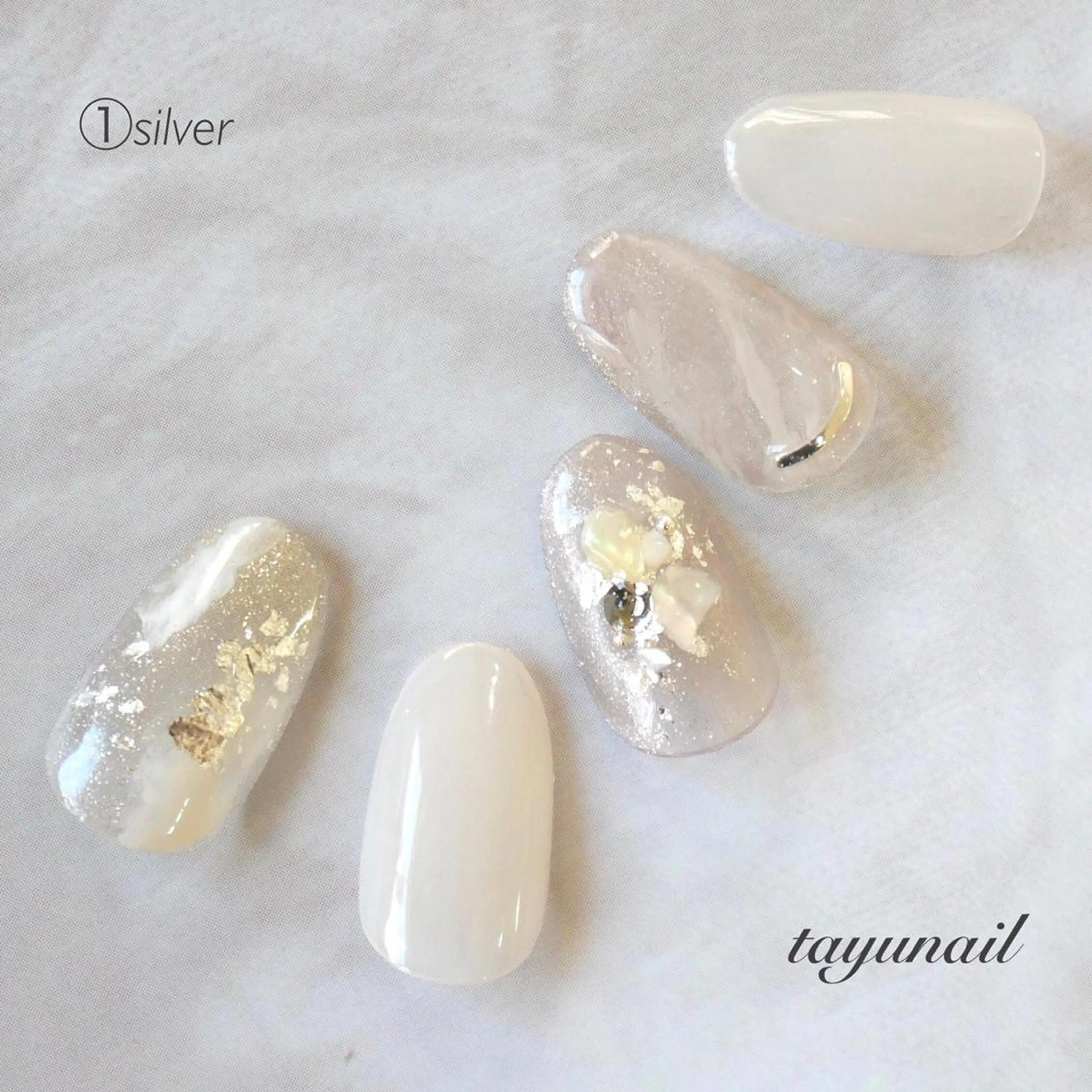 ネイル アートネイル ブルー フットネイル スカルプネイル シルバー ネイルサロン・ネイルスクール　たゆnail所属・ネイルサロン 【たゆnail】のネイルデザイン