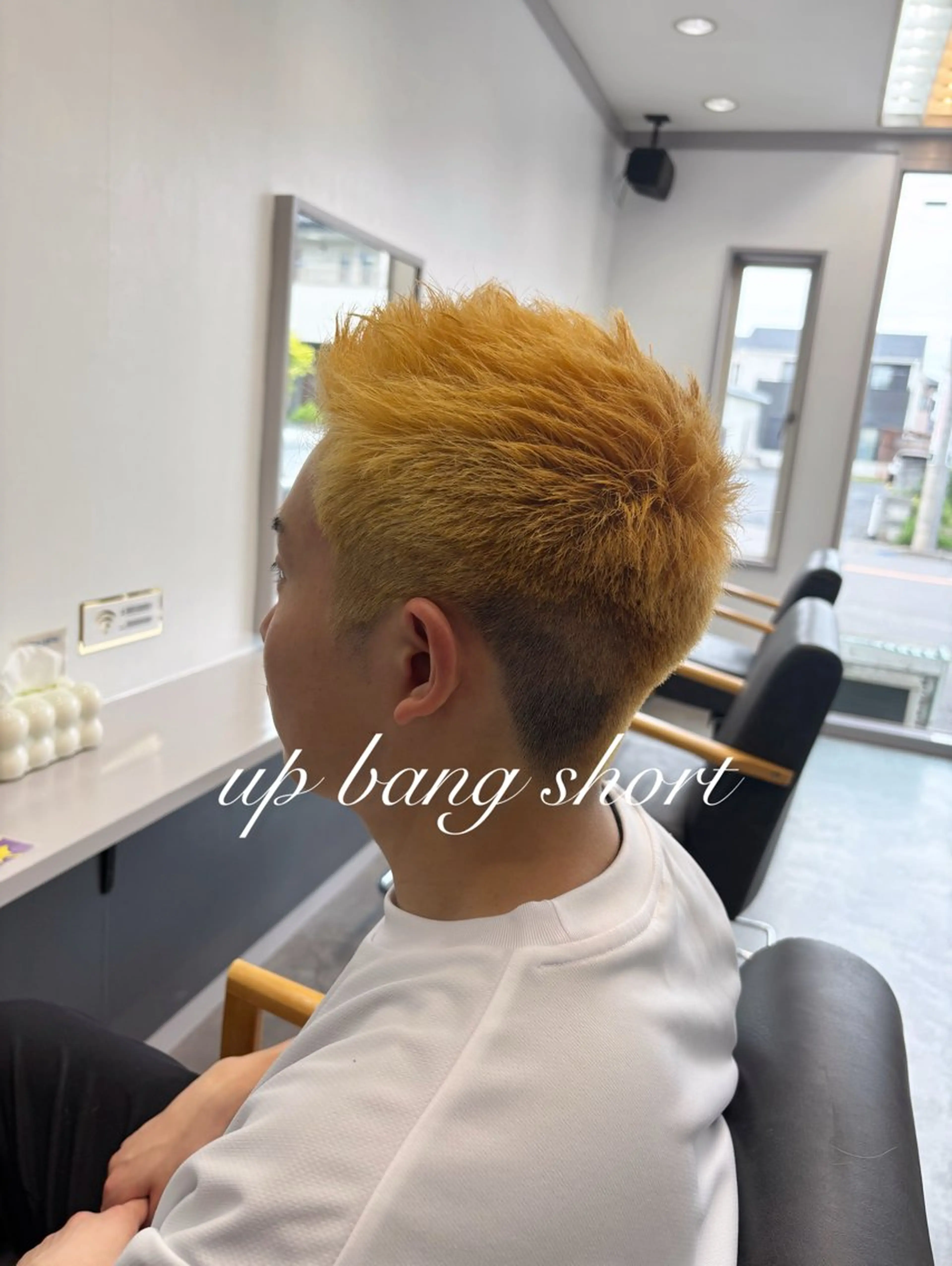 ショート メンズ アップバング ショートヘア メンズ特化美容師丸山 雷世のヘアスタイル