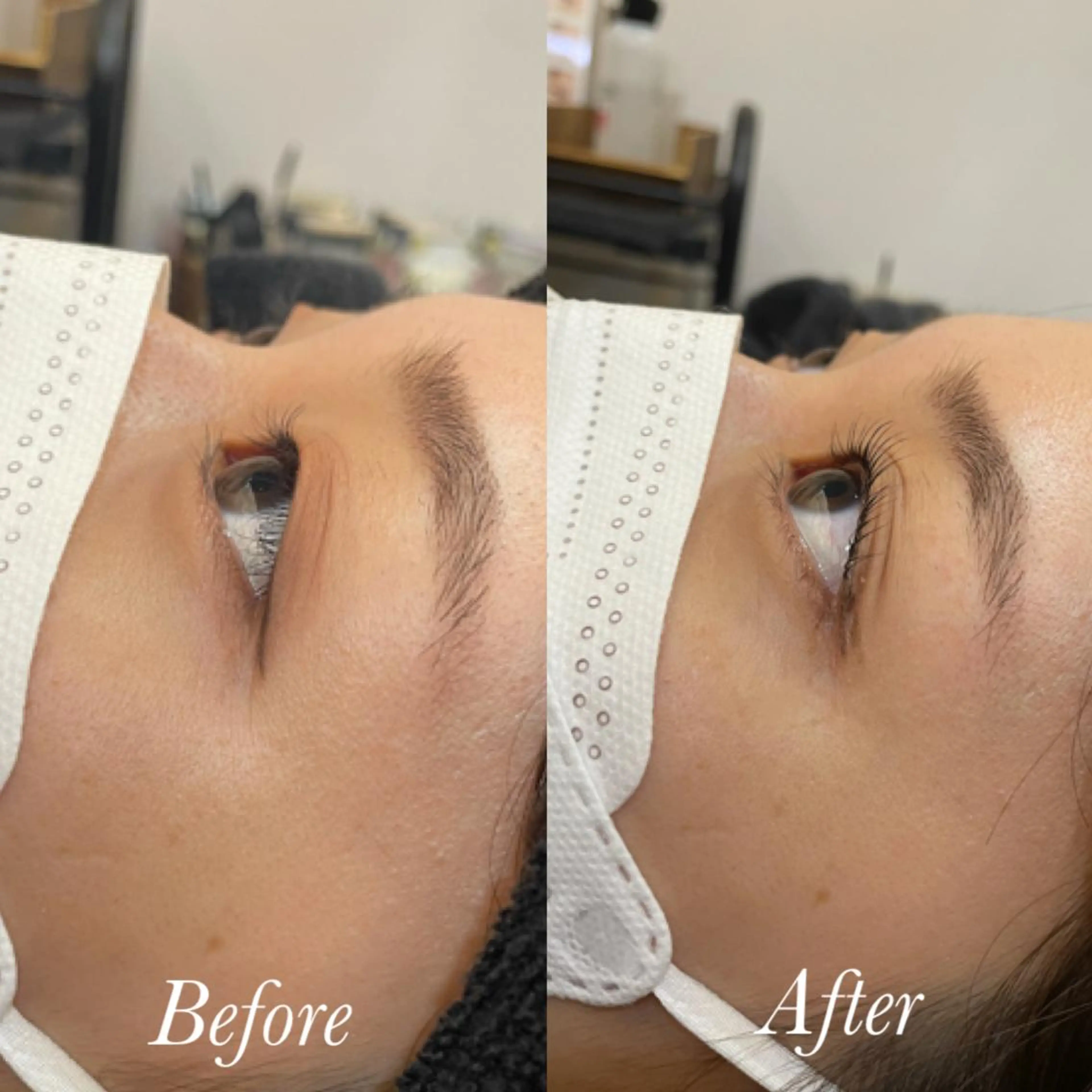 マツエク・マツパ パリジェンヌラッシュリフト aya/小顔レイヤー /柔らかカラーのヘアスタイル