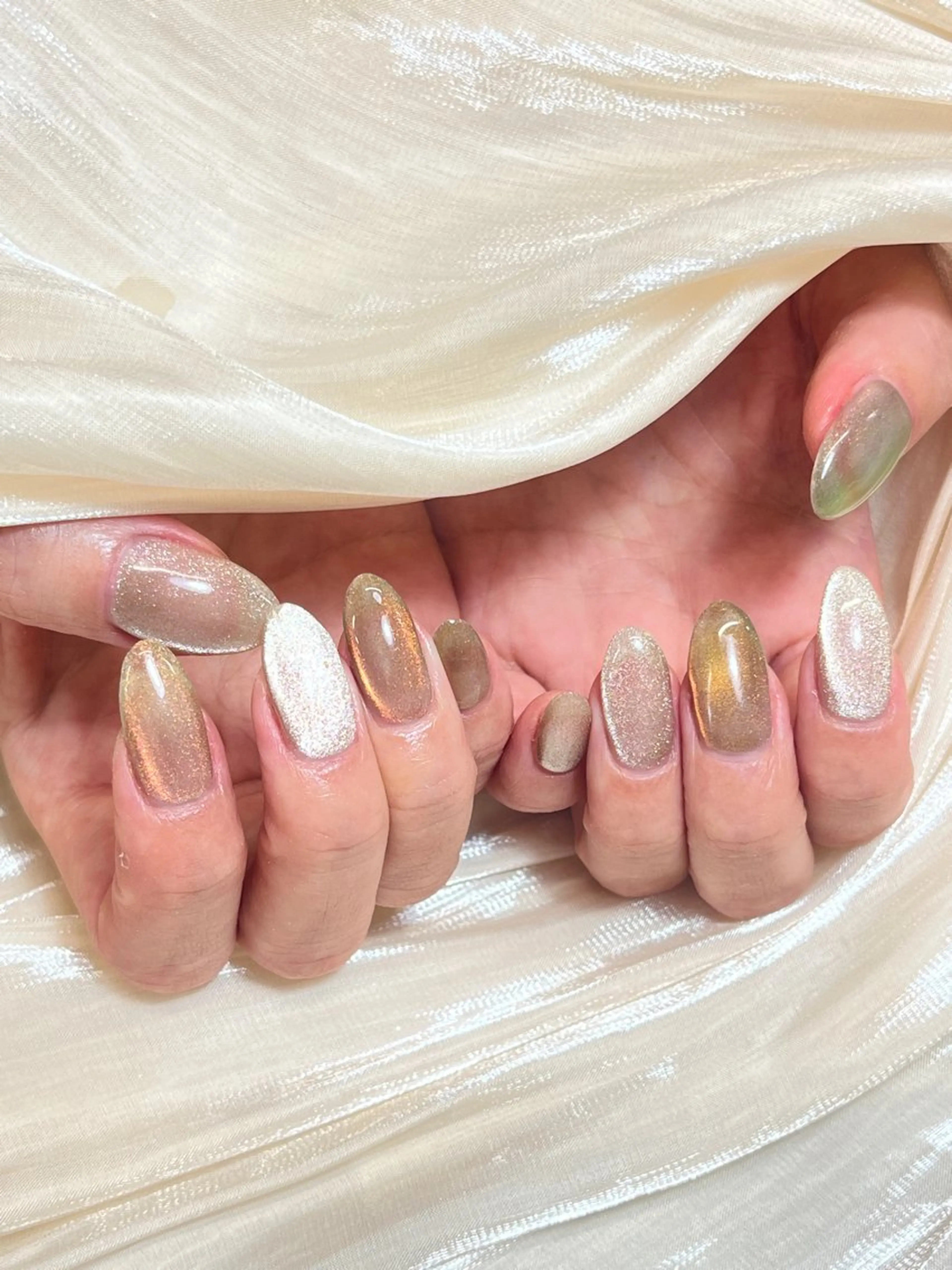 ネイル マグネットネイル 持ち込み ワンカラーネイル シンプルネイル candy nail 韓国風ワンホンネイルのネイルデザイン