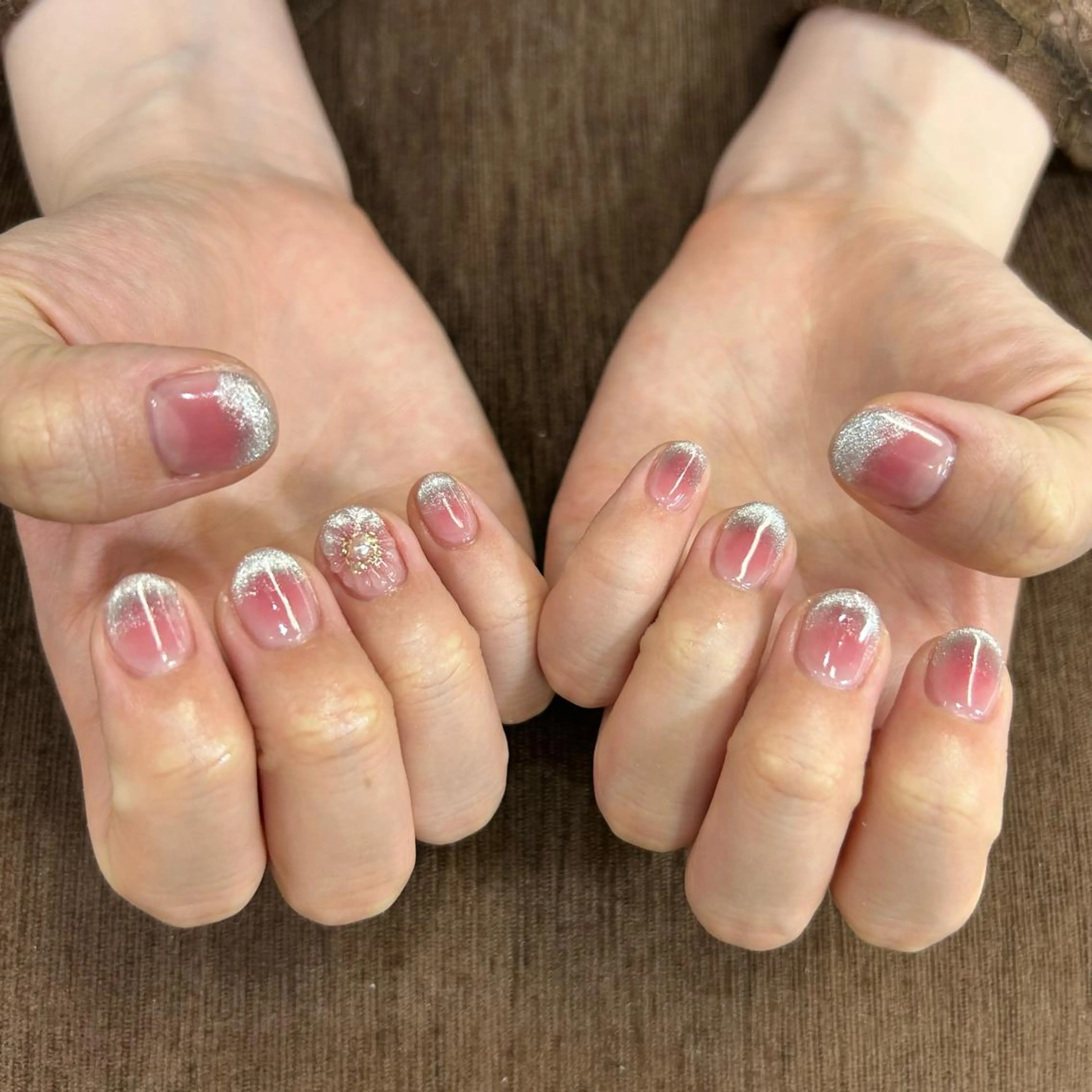 ネイル チークネイル フレンチネイル マグネットネイル マグネットフレンチ ♥Zina YUKI♥のネイルデザイン