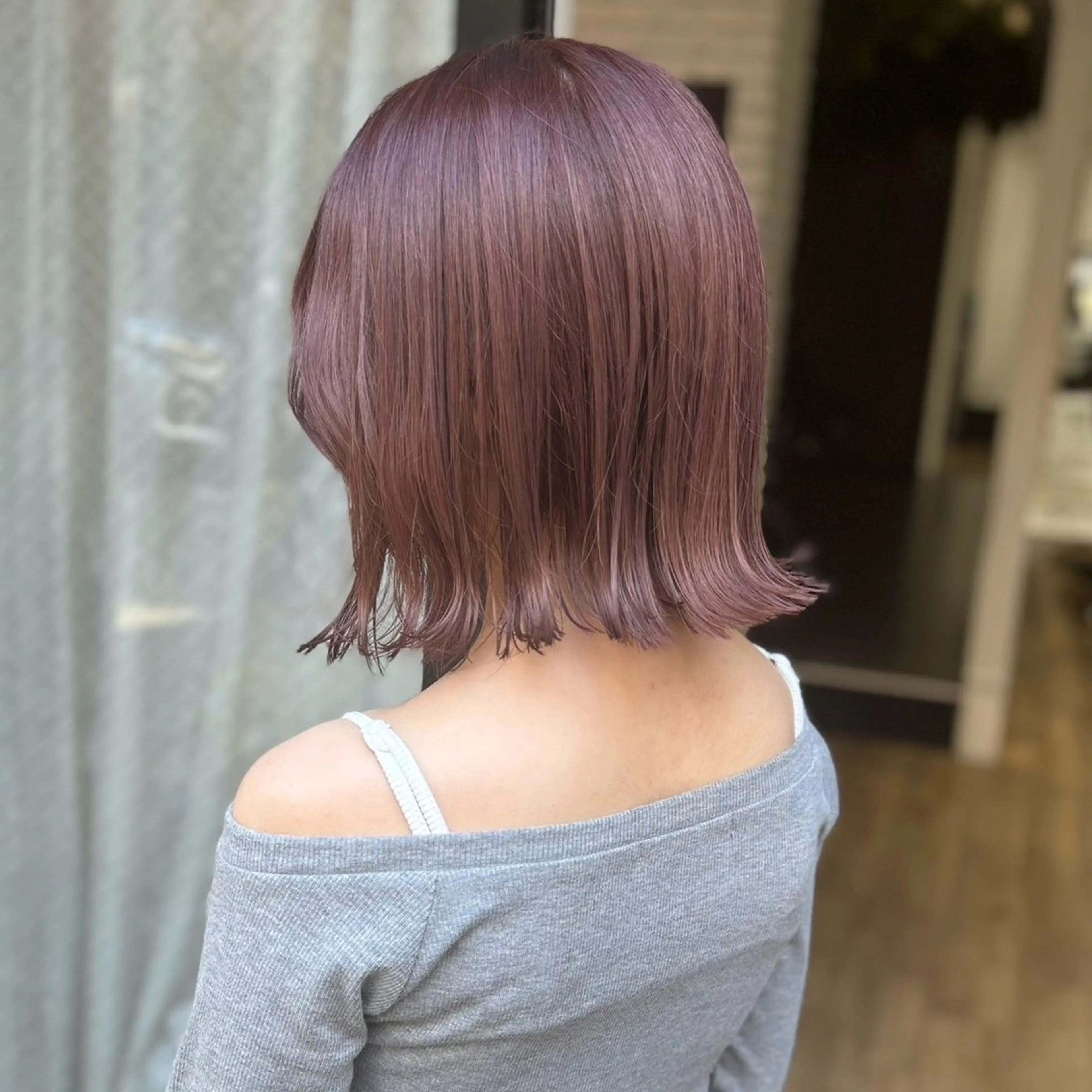 ショート カラー ヘアアレンジ ラベンダーカラー ピンクカラー ピンクラベンダー ボブ ヘアカラー トリートメント あおい 🍒暖色カラーのヘアスタイル
