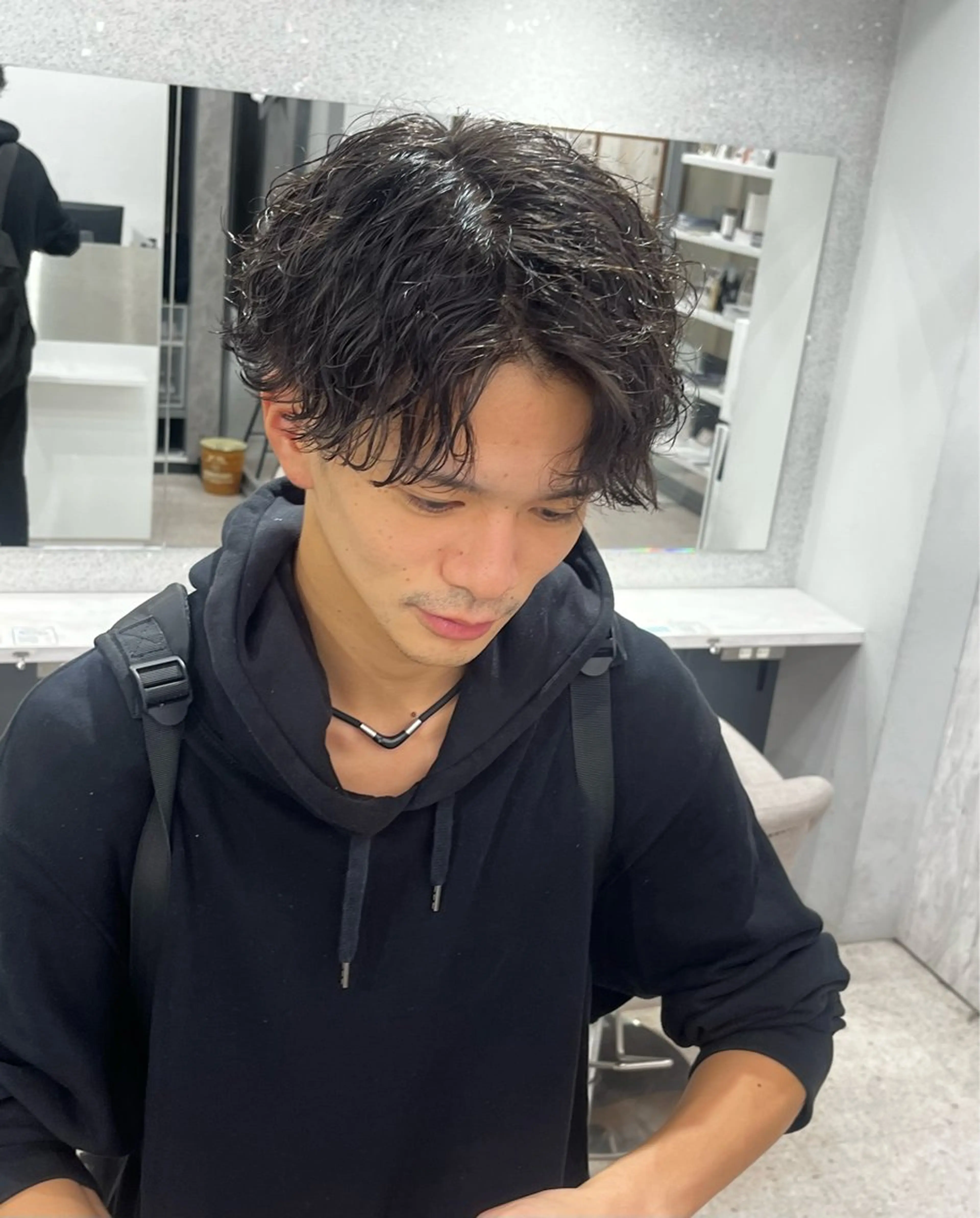 パーマ メンズ メンズパーマ 波巻きパーマ スパイラルパーマ カット パーマ 🍐シャドウパーマ メンズ特化/守岡🍐のヘアスタイル