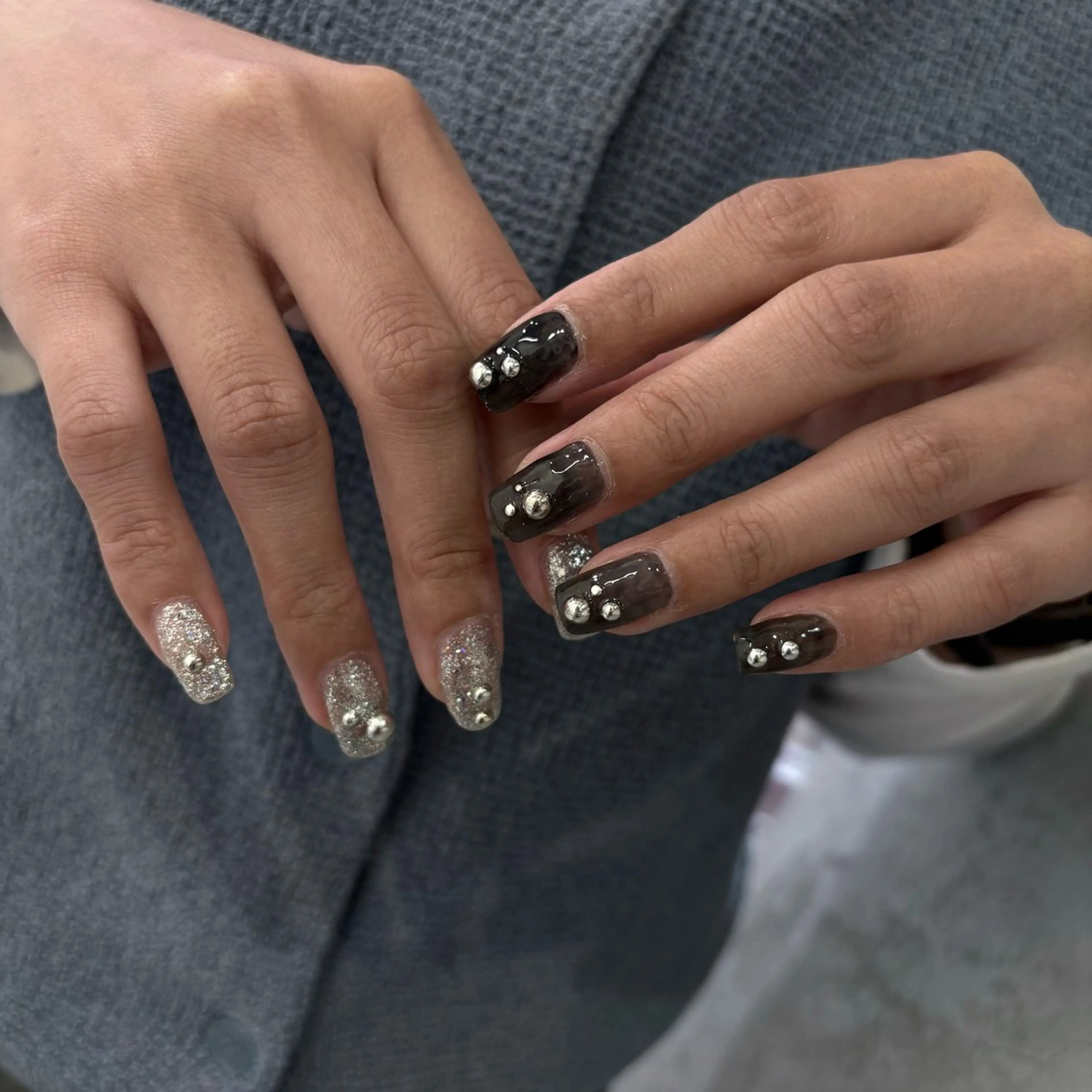 ネイル アートネイル 持ち込み ニュアンスネイル ストーンネイル vante_aimi .パラジェル取扱店のネイルデザイン