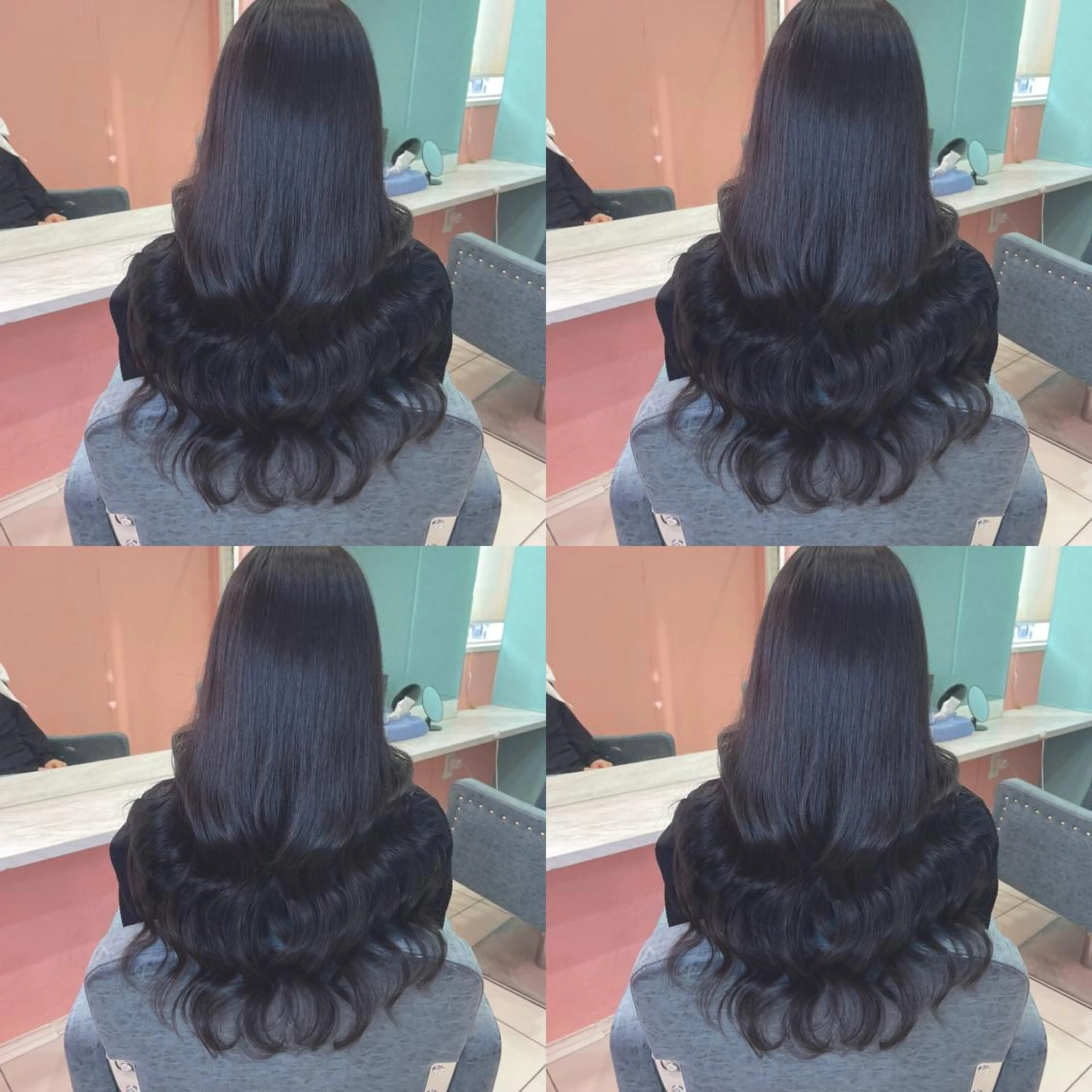 ロング カラー 黒髪 ブルーカラー ブルーブラック 🌷MAYU 🌷のヘアスタイル