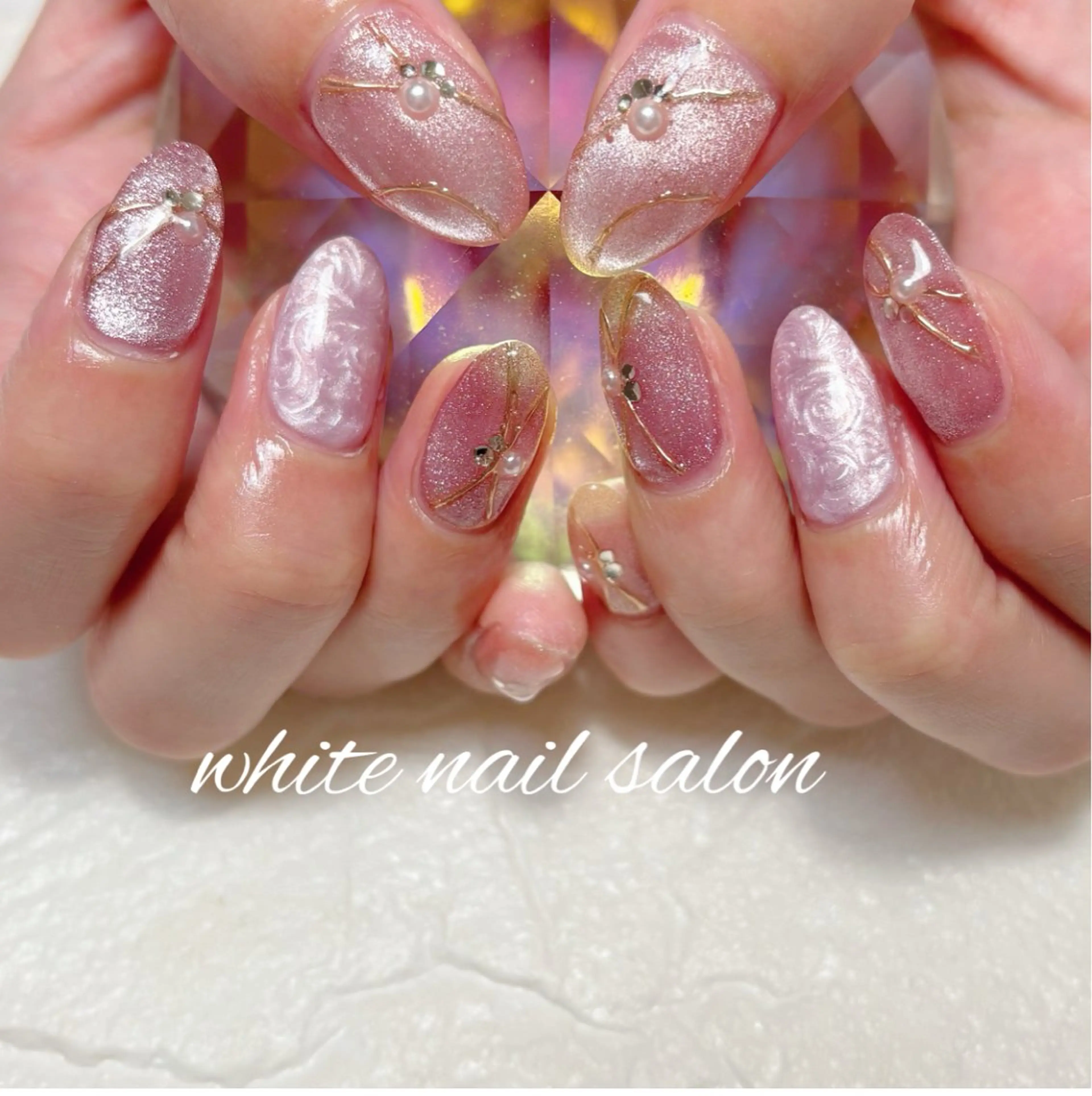 ネイル フットネイル ホワイト ハンドネイル white nail salonのネイルデザイン