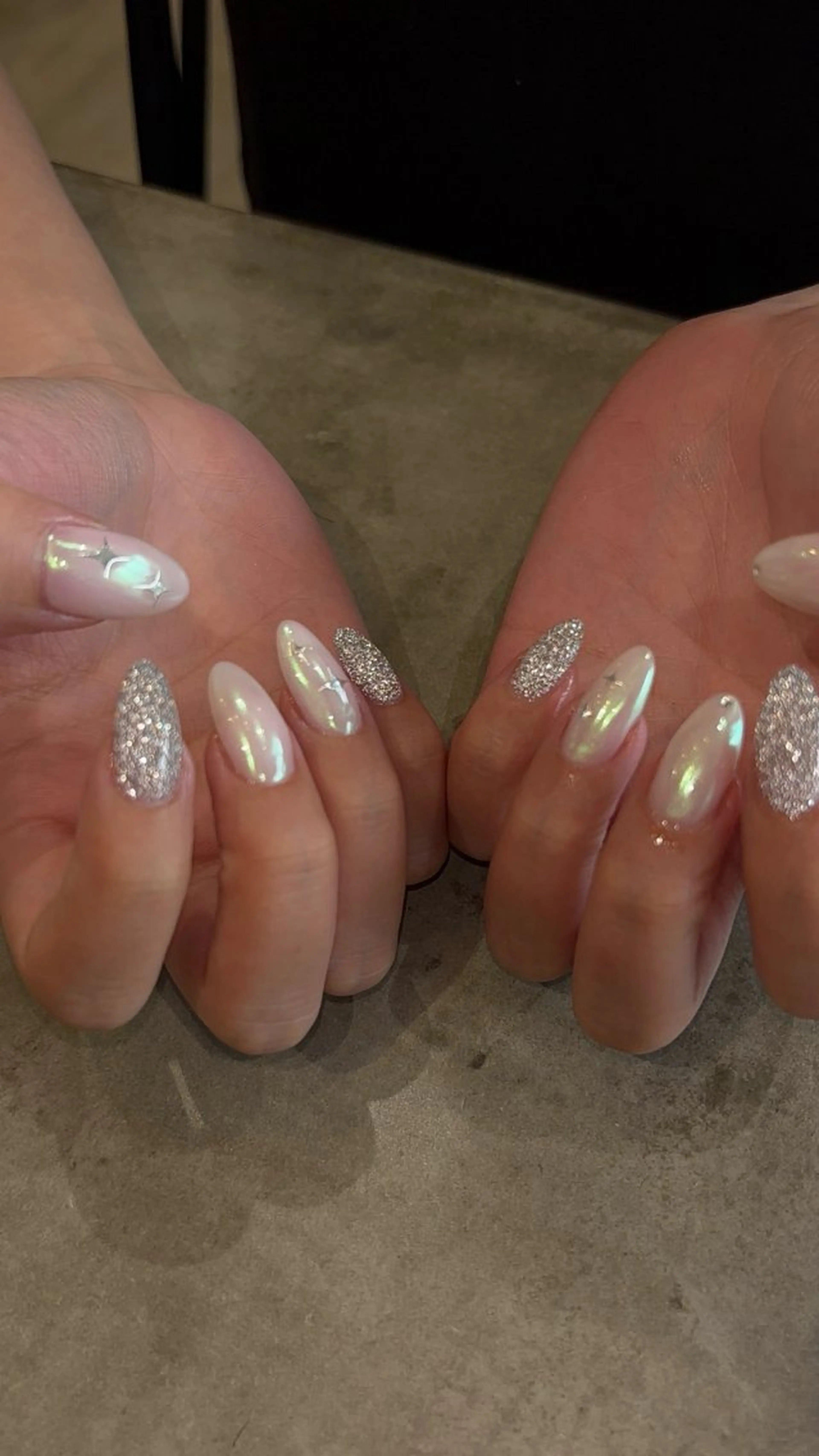 ネイル フラッシュネイル ミラーネイル 半田 ゆめのネイルデザイン