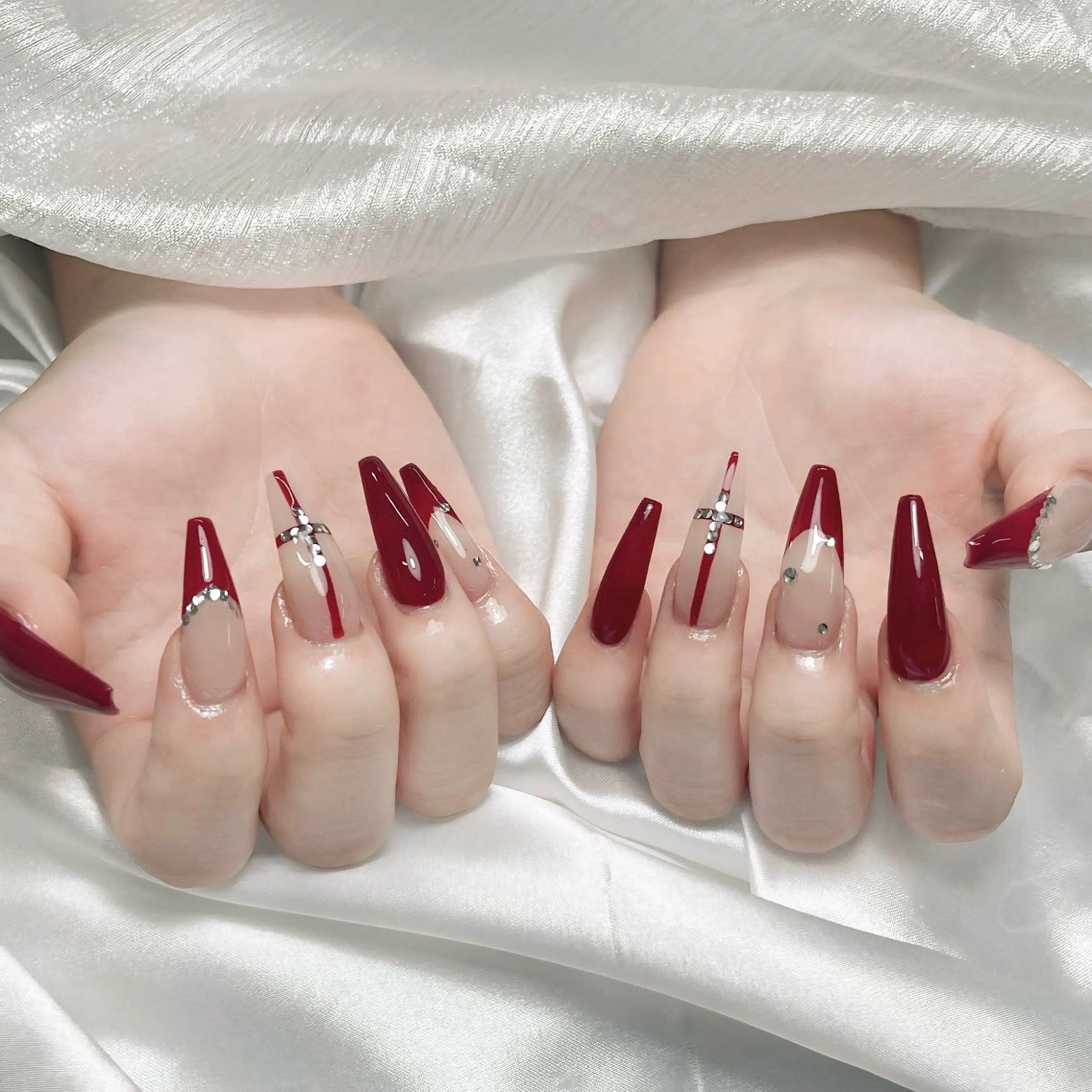 ❤️【長さだし10本】💅♪♪ ジェル6本アート・パーツ付け放題の写真