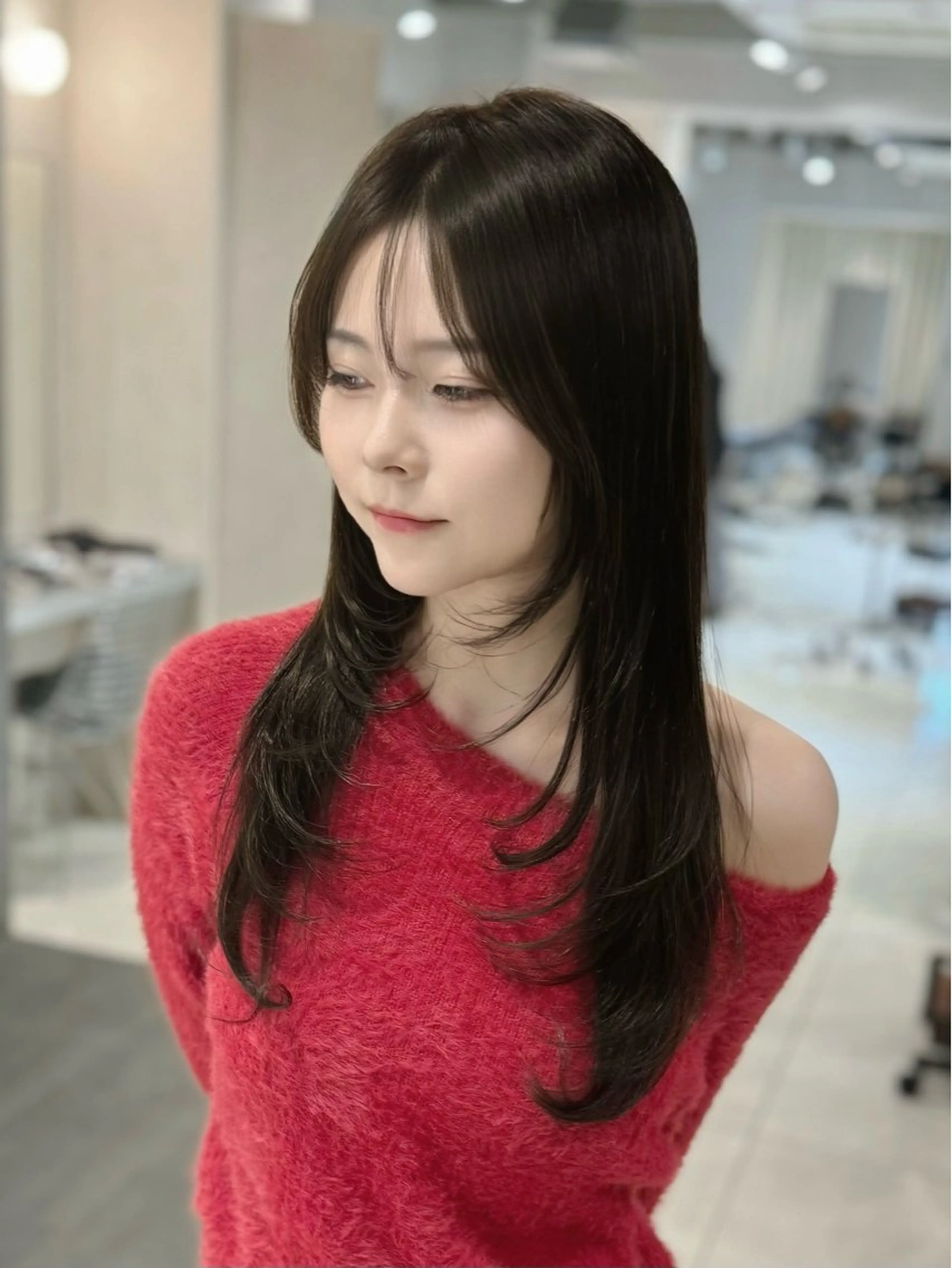 ロング カラー カット ヘアカラー トリートメント ハッシュカット レイヤー池袋のヘアスタイル