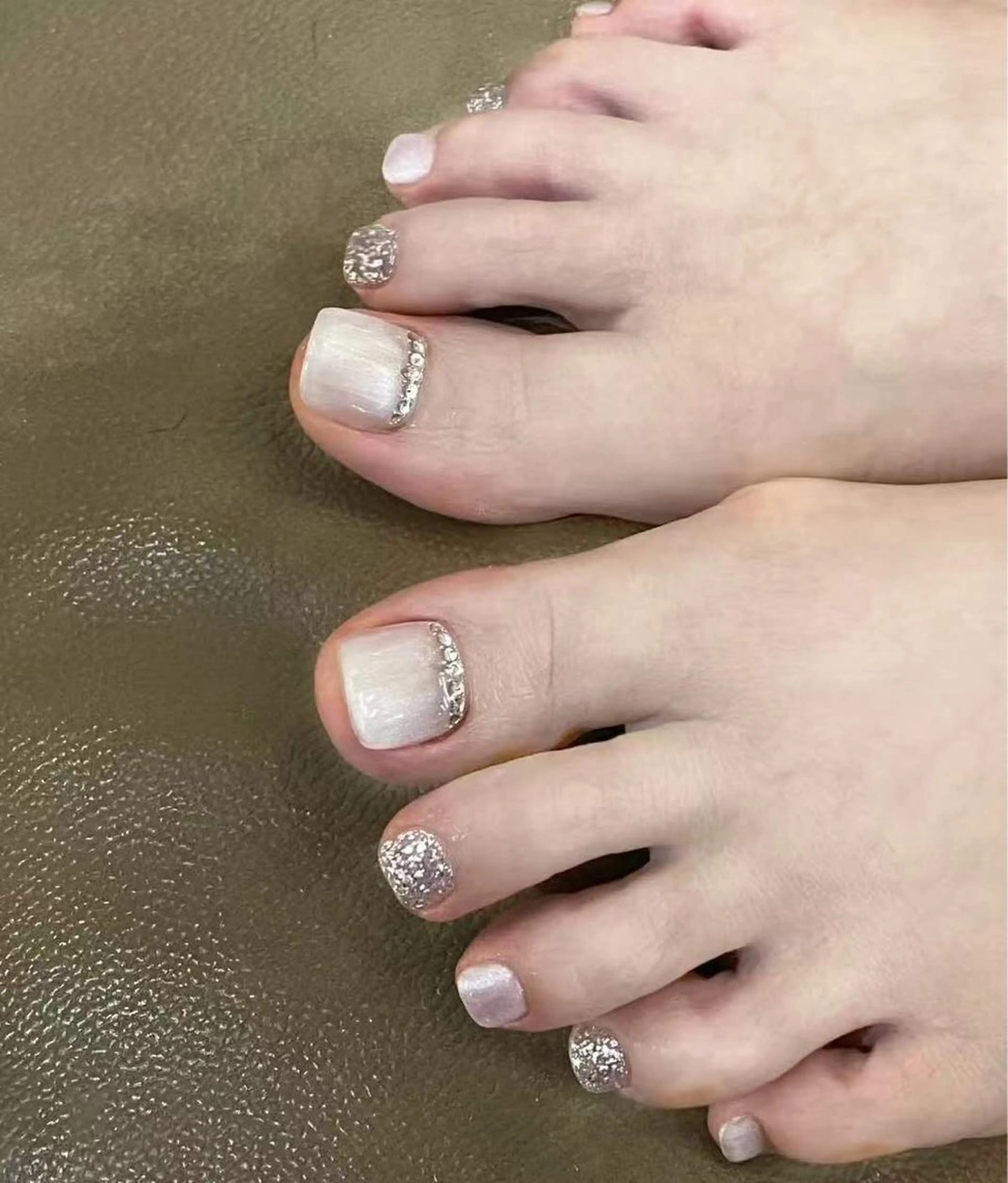 ネイル オーロラネイル フラワーネイル フットネイル フレンチネイル ジェルネイル フットネイル BabyYouMi ねねのネイルデザイン