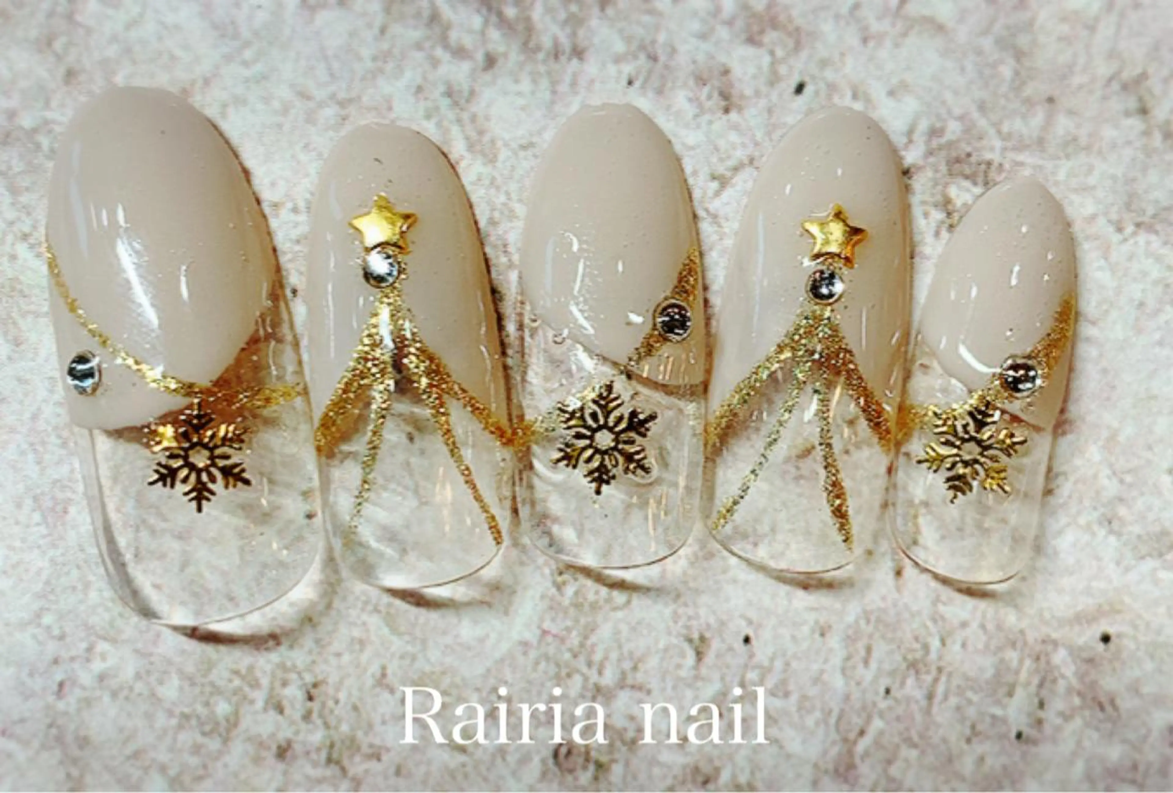 ネイル アートネイル ジェルネイル パラジェル 冬ネイル Rairia nail本八幡店のネイルデザイン