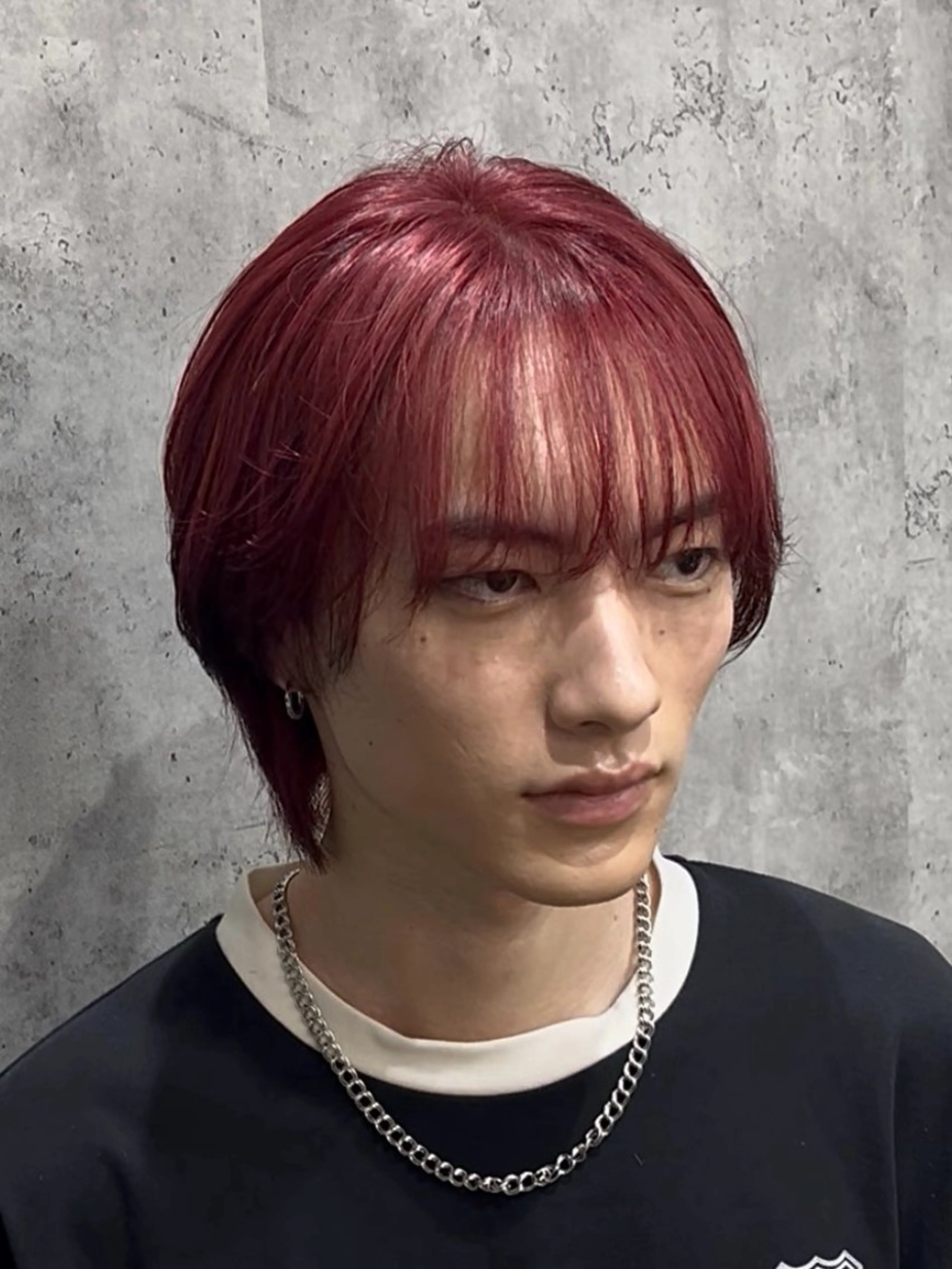 ミディアム カラー メンズ レッドカラー 🦄カイ/メンズ 韓国ヘア/メイク🦄のヘアスタイル