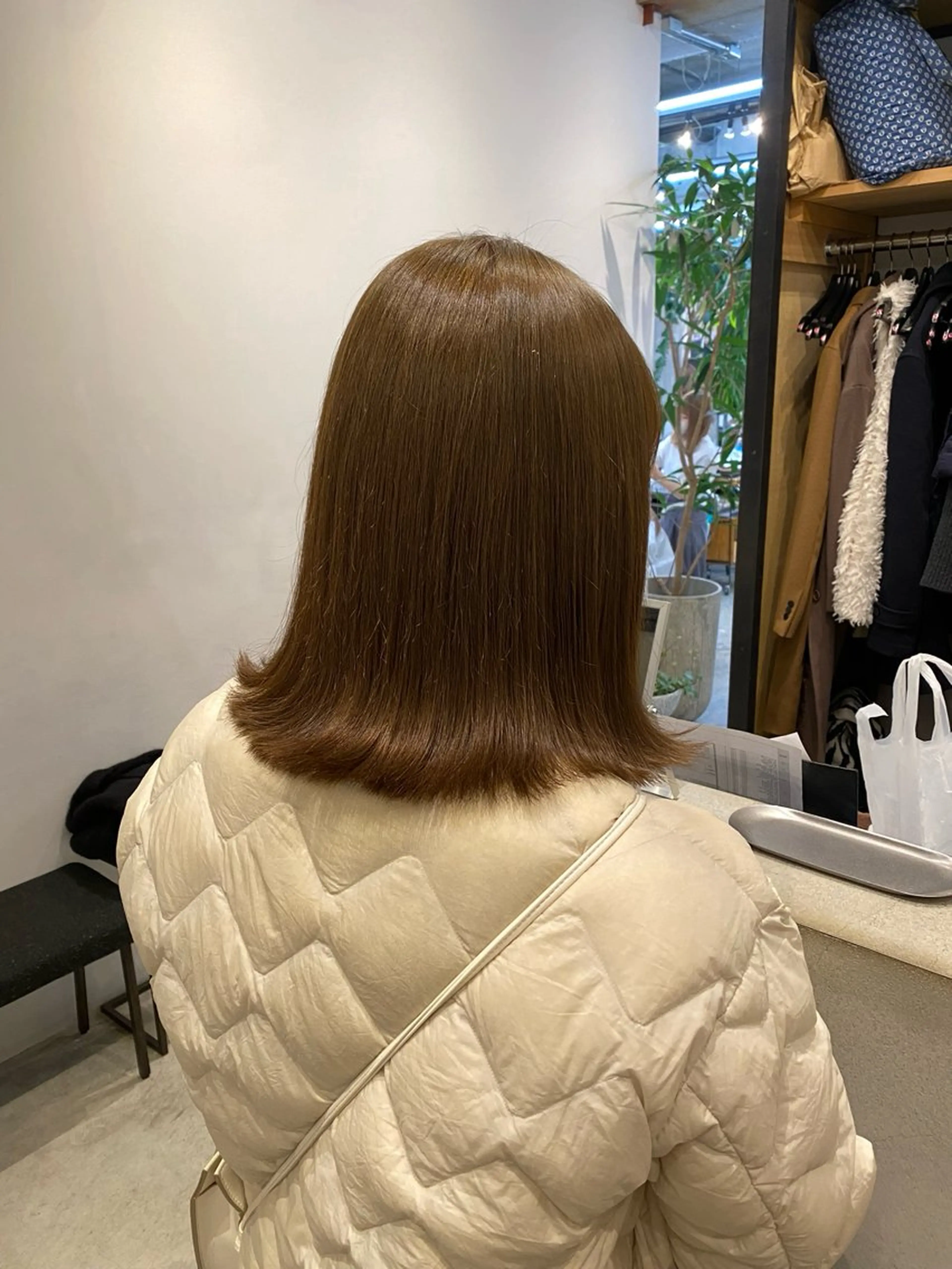 セミロング アッシュ ピンクブラウン Belle銀座並木通り店所属・井手草一朗/ パーマ/ハイライト◎のヘアスタイル