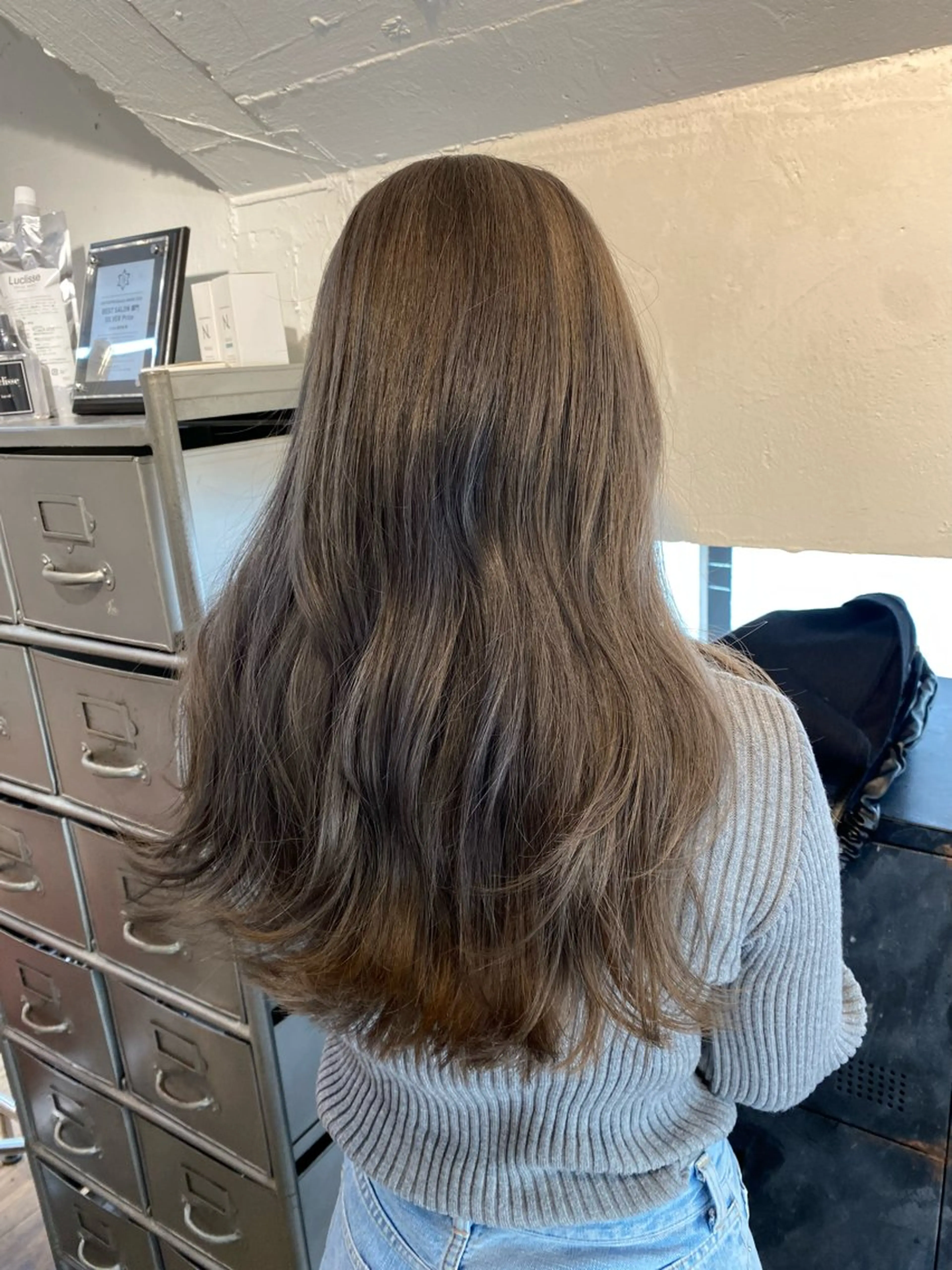 ロング カラー パーマ ヘアアレンジ メンズ キッズ メンズブリーチ ブリーチ 暖色系/透明感 治野心のヘアスタイル