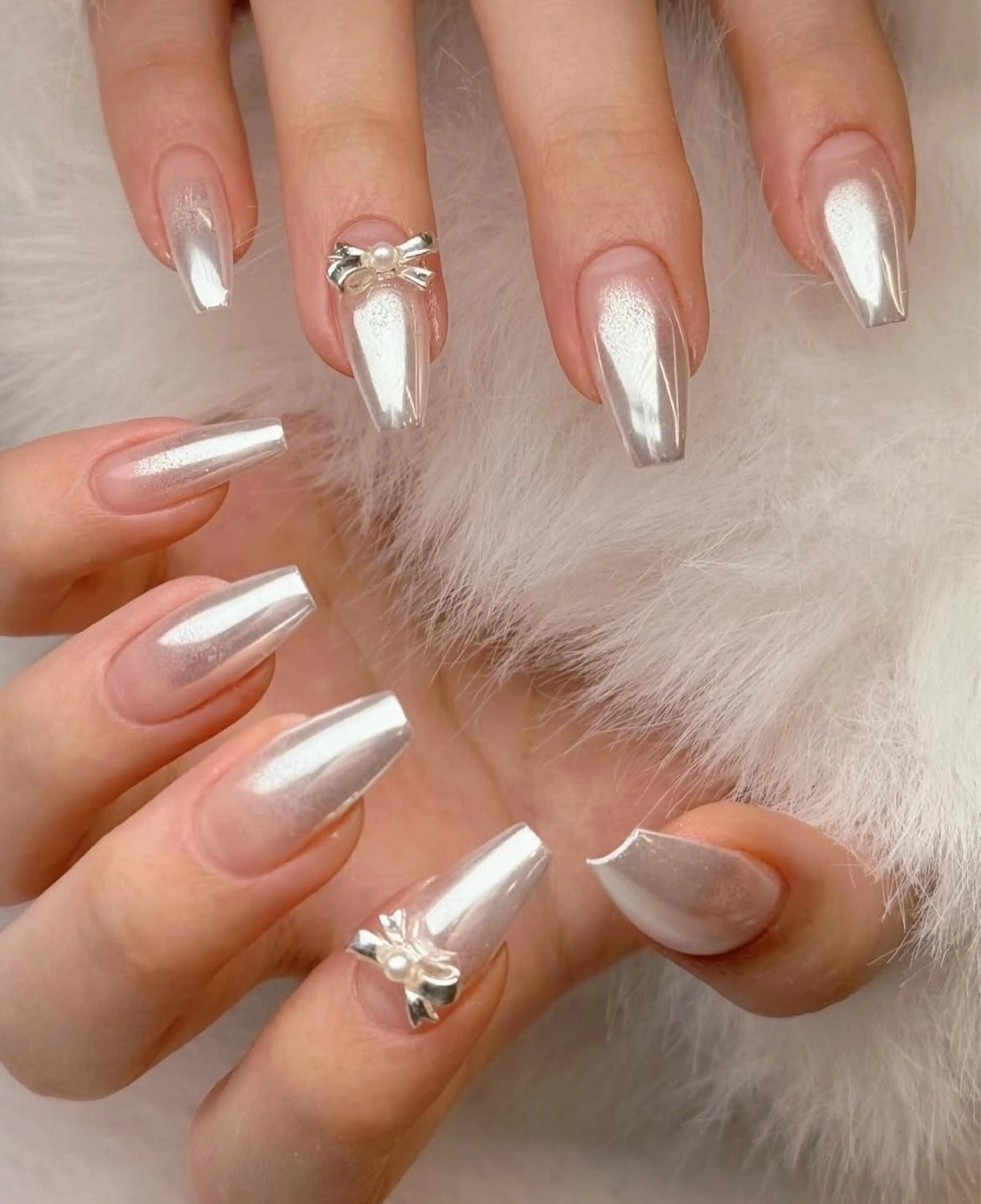 ネイル アートネイル 長さ出し ガーリー 韓国ネイル 持ち込み Rin Nail 新大久保店のネイルデザイン