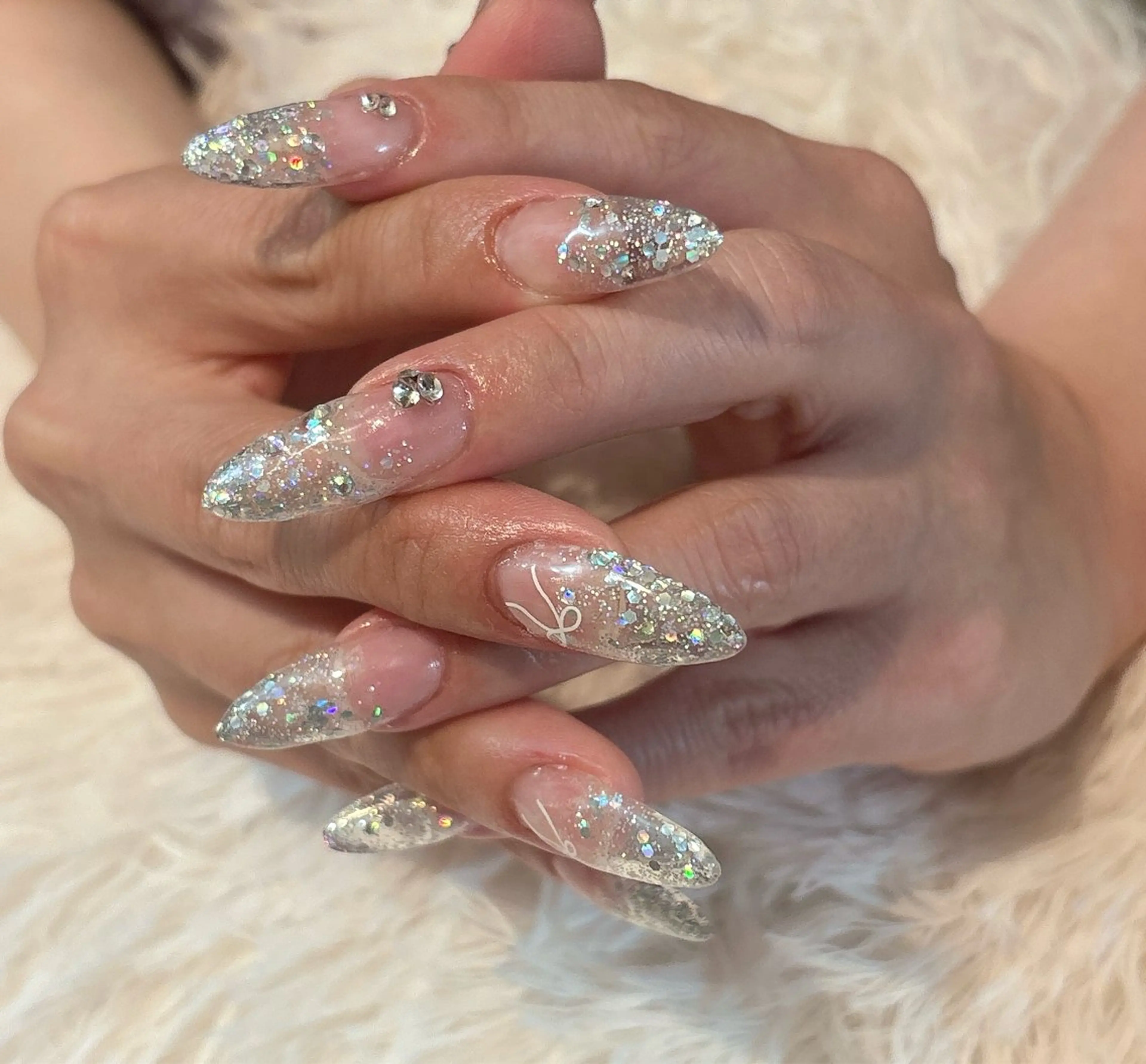 ネイル グラデーション ラメ(グリッター) ラメグラデーション ワンカラーネイル nail salon はるりのネイルデザイン