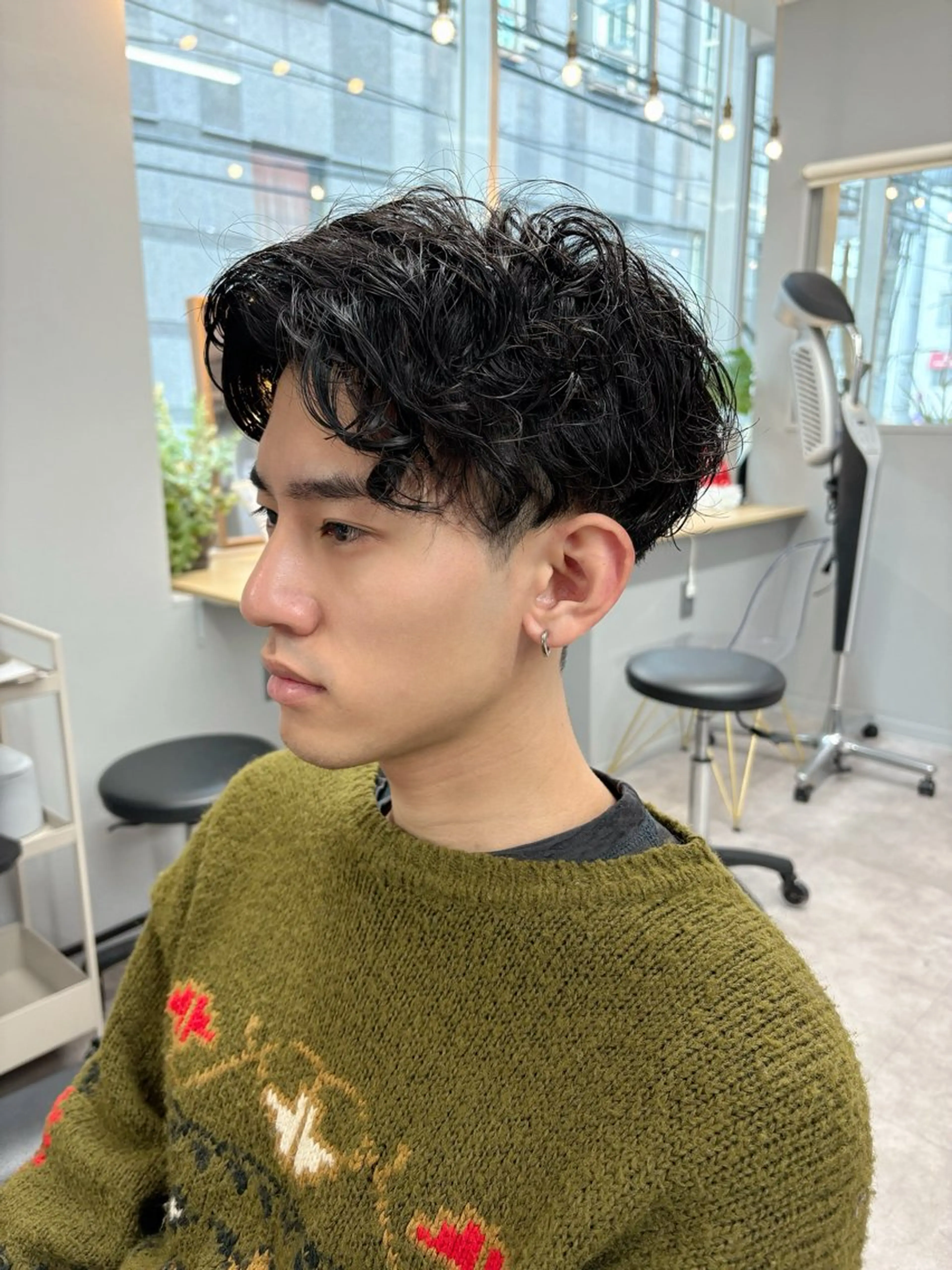 パーマ メンズ センターパート メンズパーマ スパイラルパーマ カット パーマ 雰囲気似合わせ/ itta𓂃🫧‪のヘアスタイル