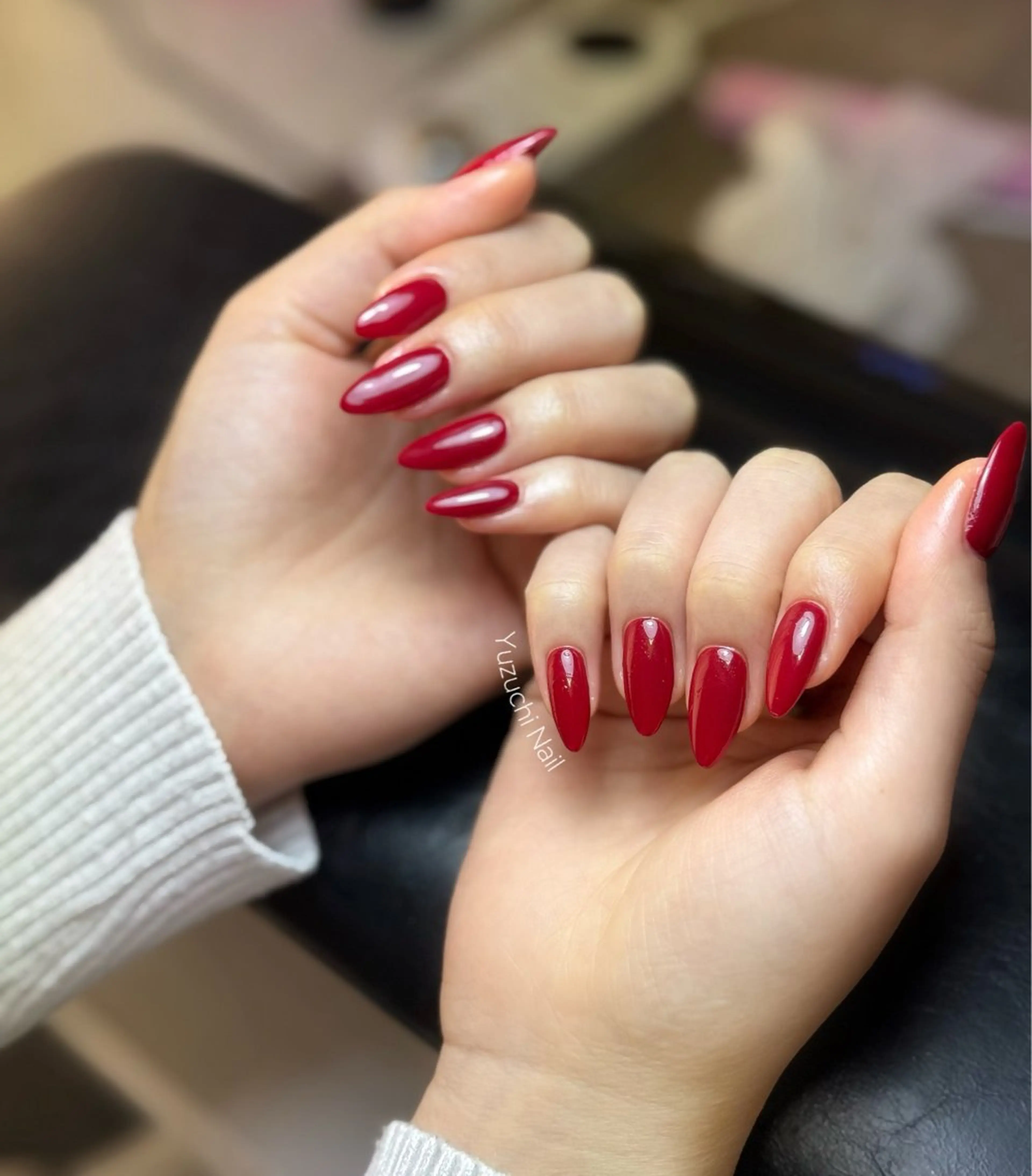 ネイル チークネイル ドット キラキラネイル 韓国ネイル レース Yuzuchi Nailのネイルデザイン