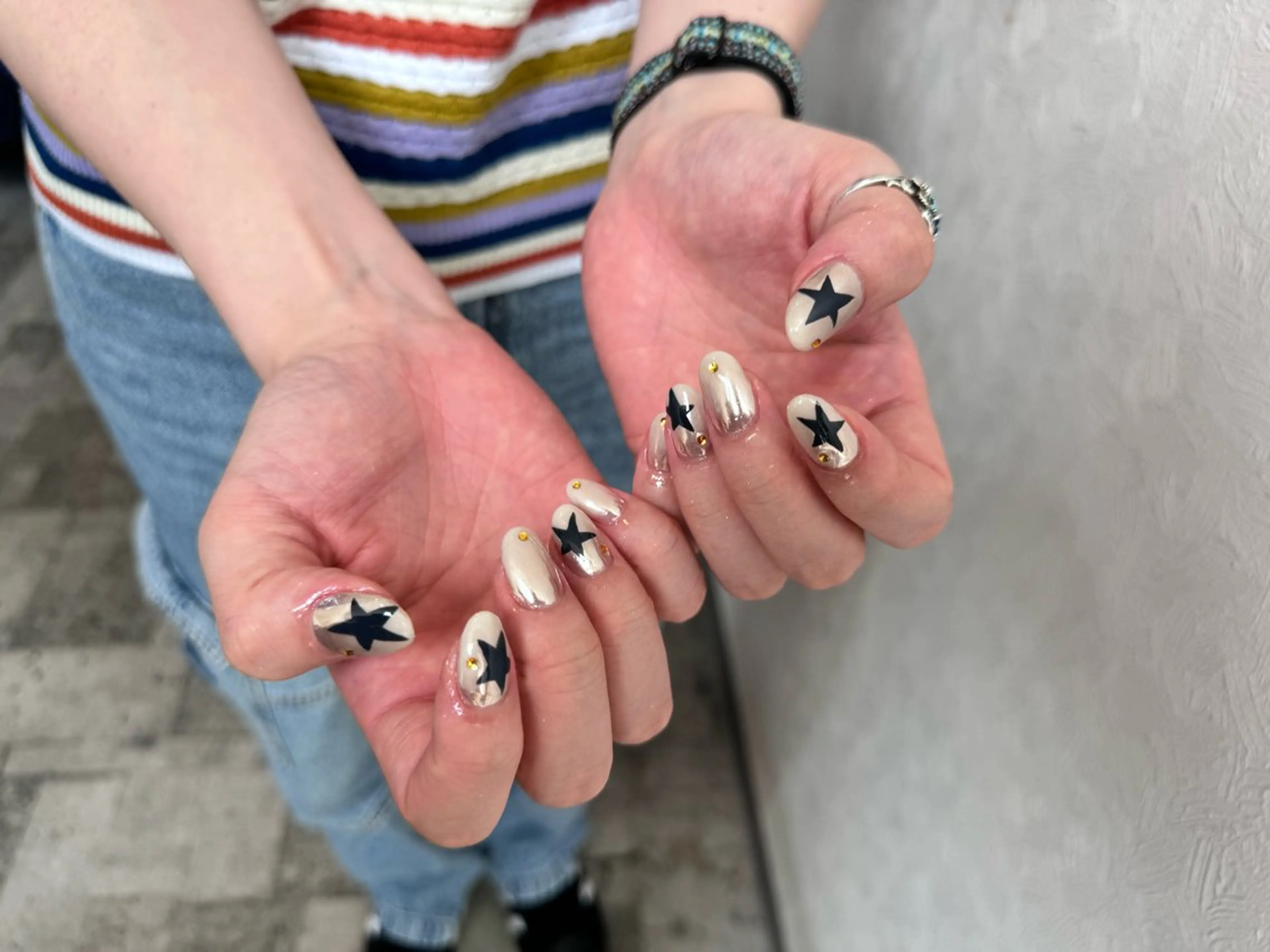 ネイル フレンチネイル 韓国ネイル マグネットネイル メンズネイル ニュアンスネイル ハンドネイル GRANDE大須 Cecil💜のネイルデザイン