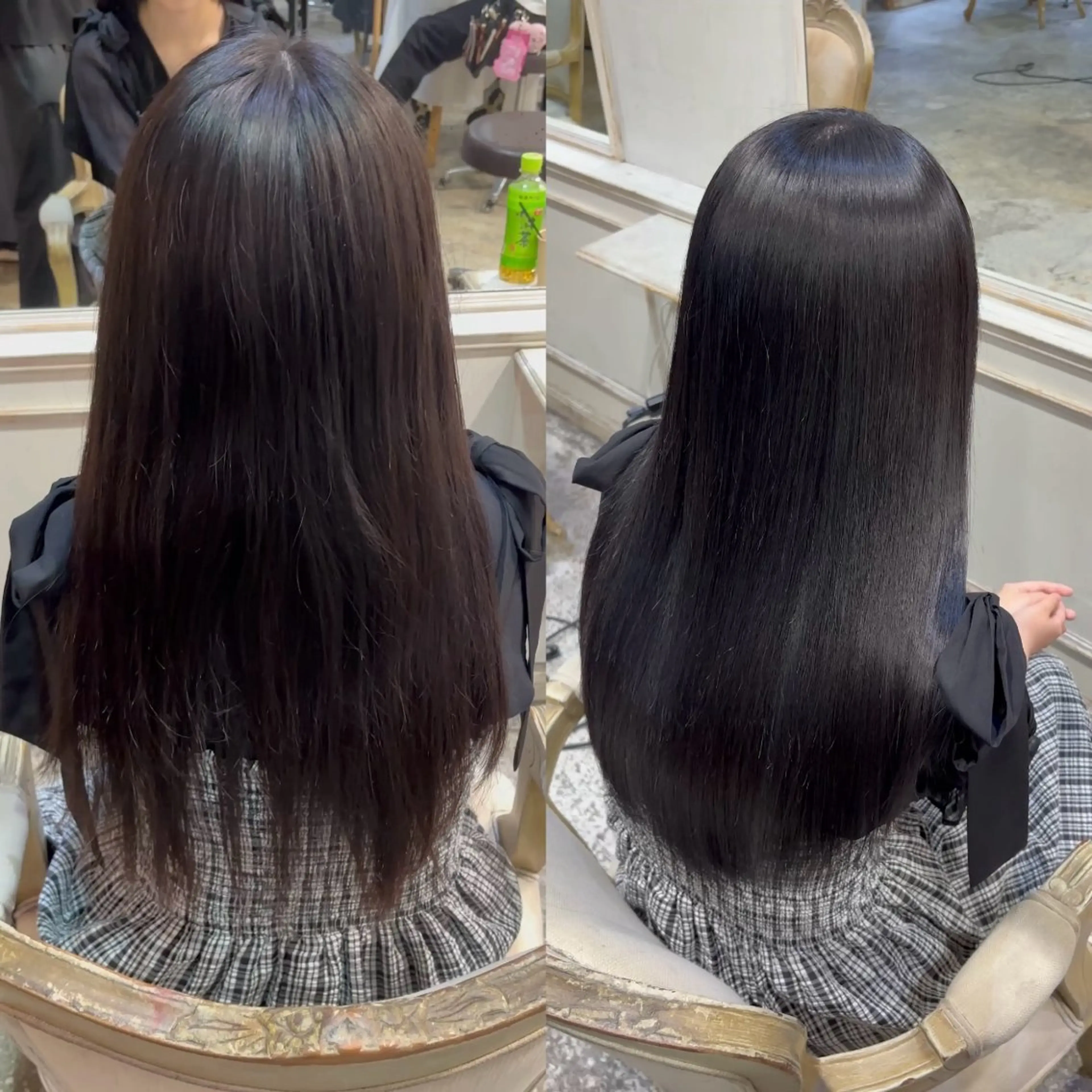 ロング カット ヘアカラー 縮毛矯正 ⭐️ 美髪矯正 艶カラー ⭐️ユウキのヘアスタイル