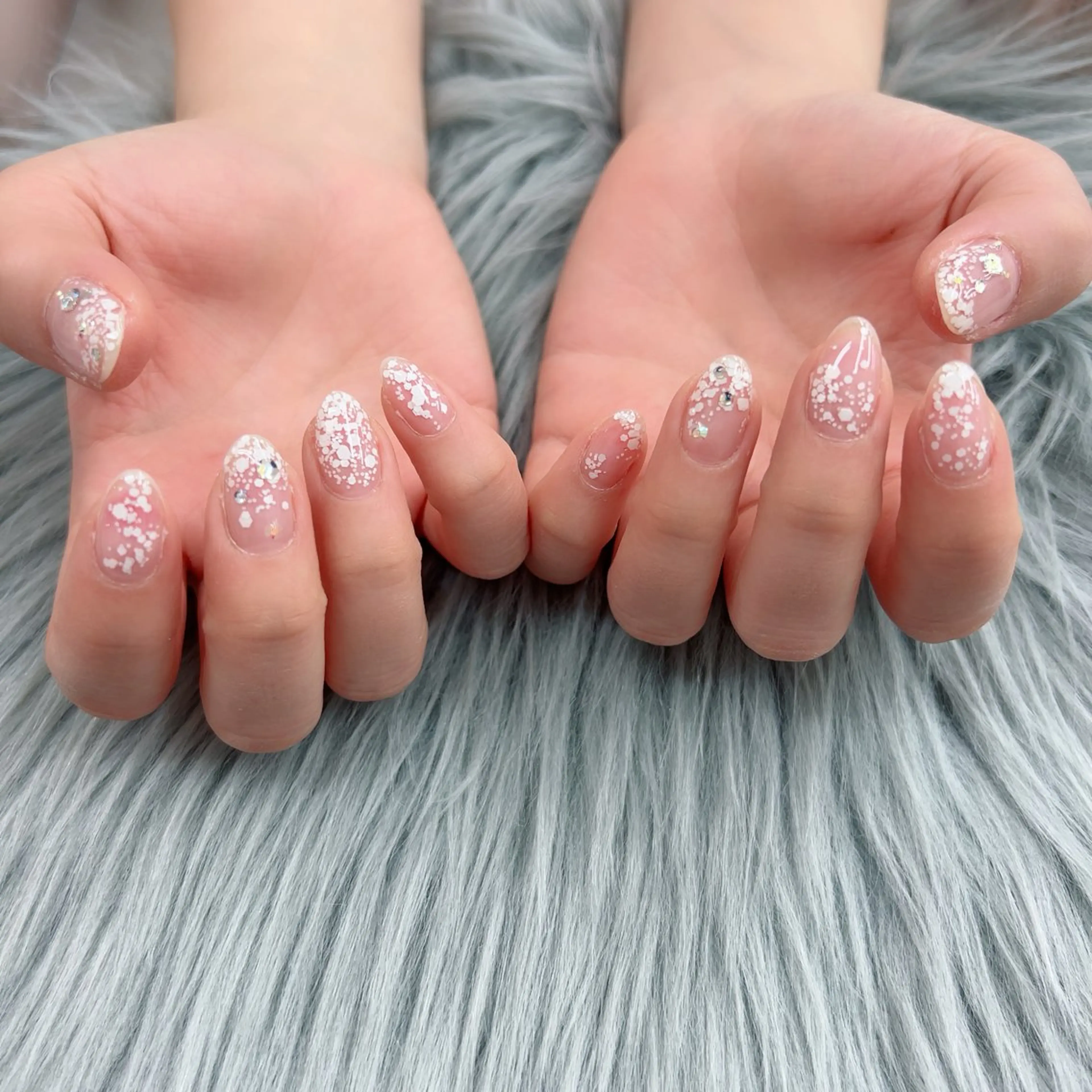 ネイル クリアネイル ストーンネイル ハンドネイル Bianca立川店 saitoのネイルデザイン