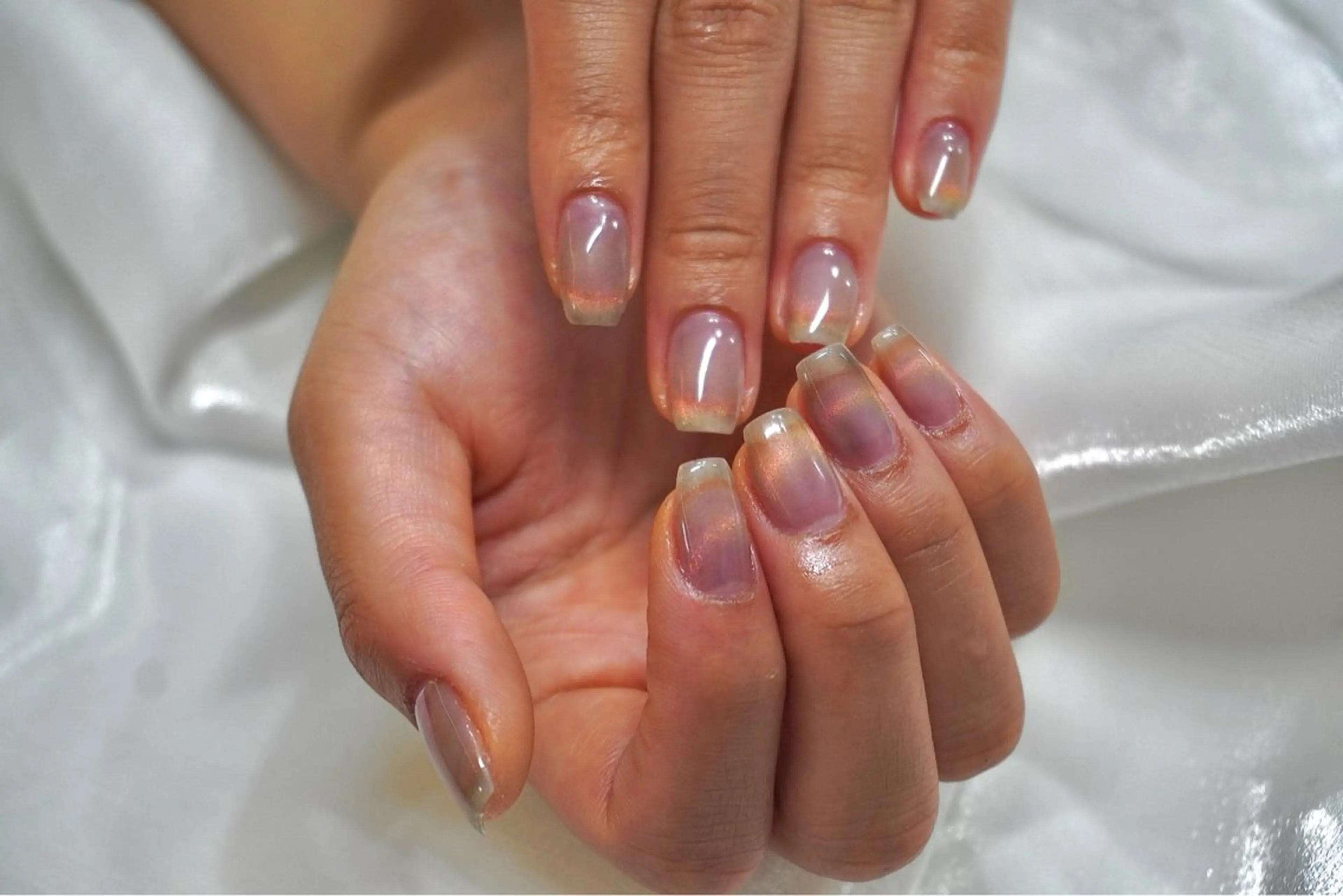 ネイル フレンチネイル ラメ(グリッター) マグネットネイル マグネットフレンチ シンプルネイル ★HOSHINO NAIL★新宿店のネイルデザイン