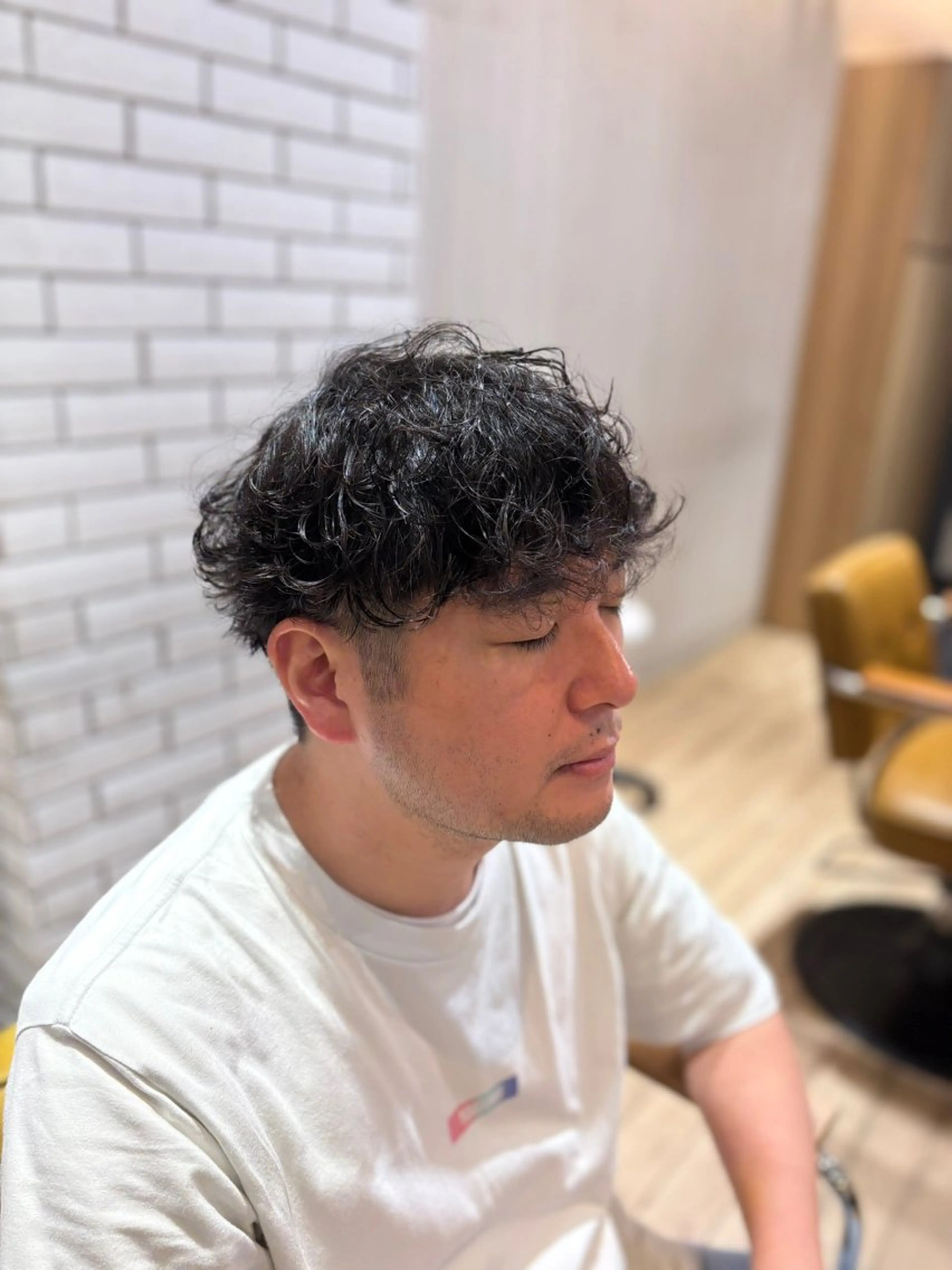 パーマ メンズ カット パーマ メンズカット/センタ ーパート /マミヤのヘアスタイル