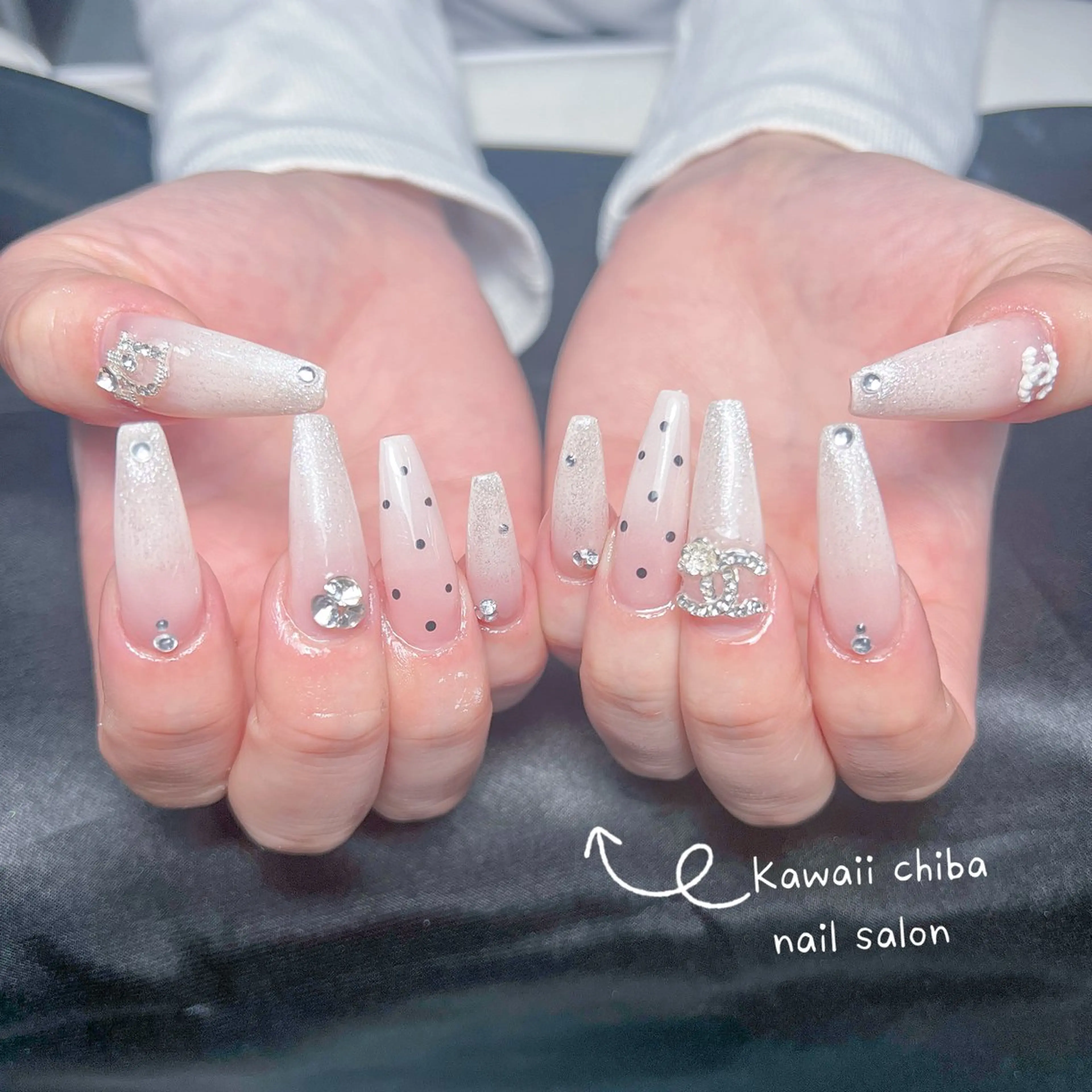 ネイル アートネイル クリアネイル ジェルネイル ハート 韓国ネイル Kawaii Chiba nailのネイルデザイン