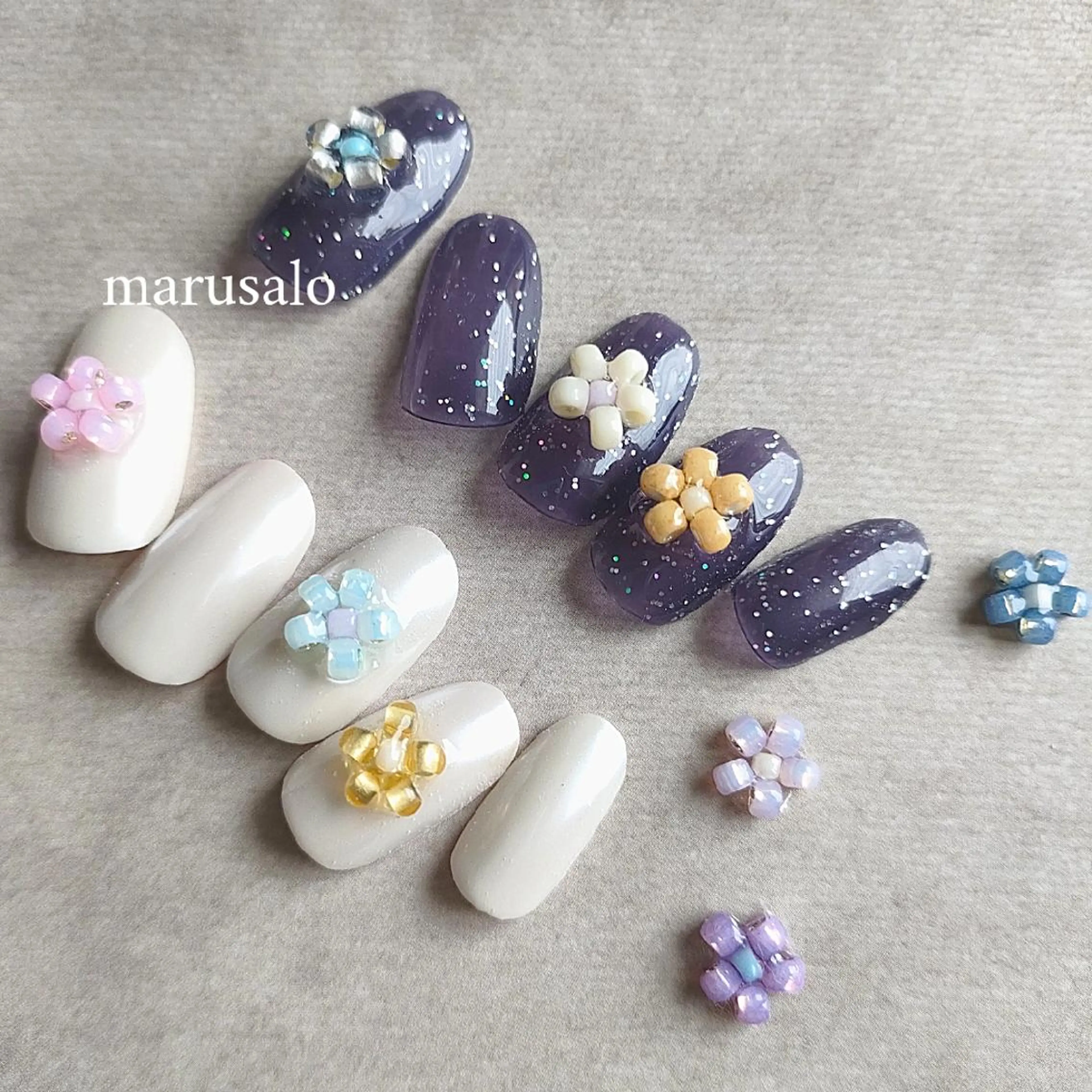 ビーズフラワーネイル❁の写真