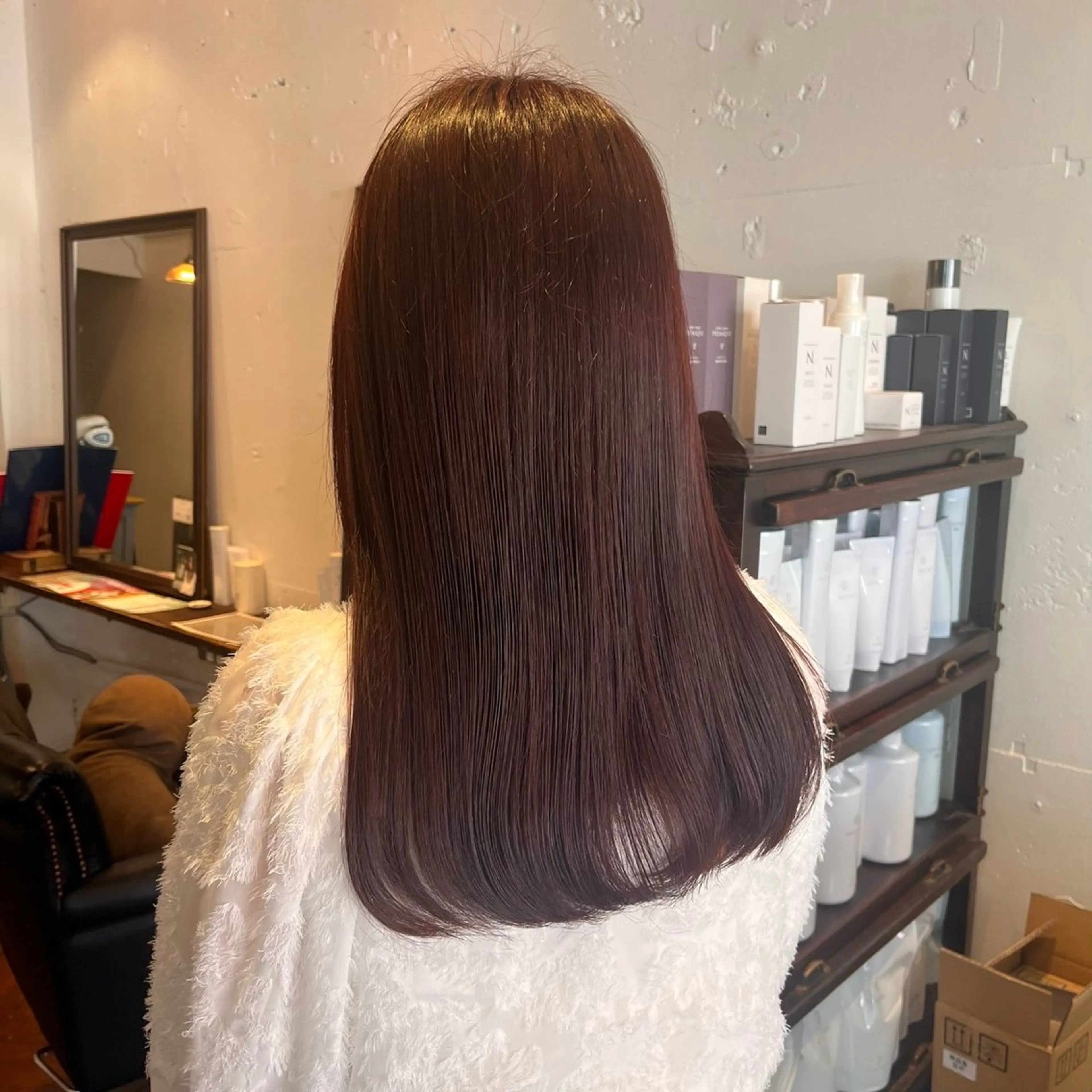 ロング ヘアカラー やなぎさわ はるなのヘアスタイル