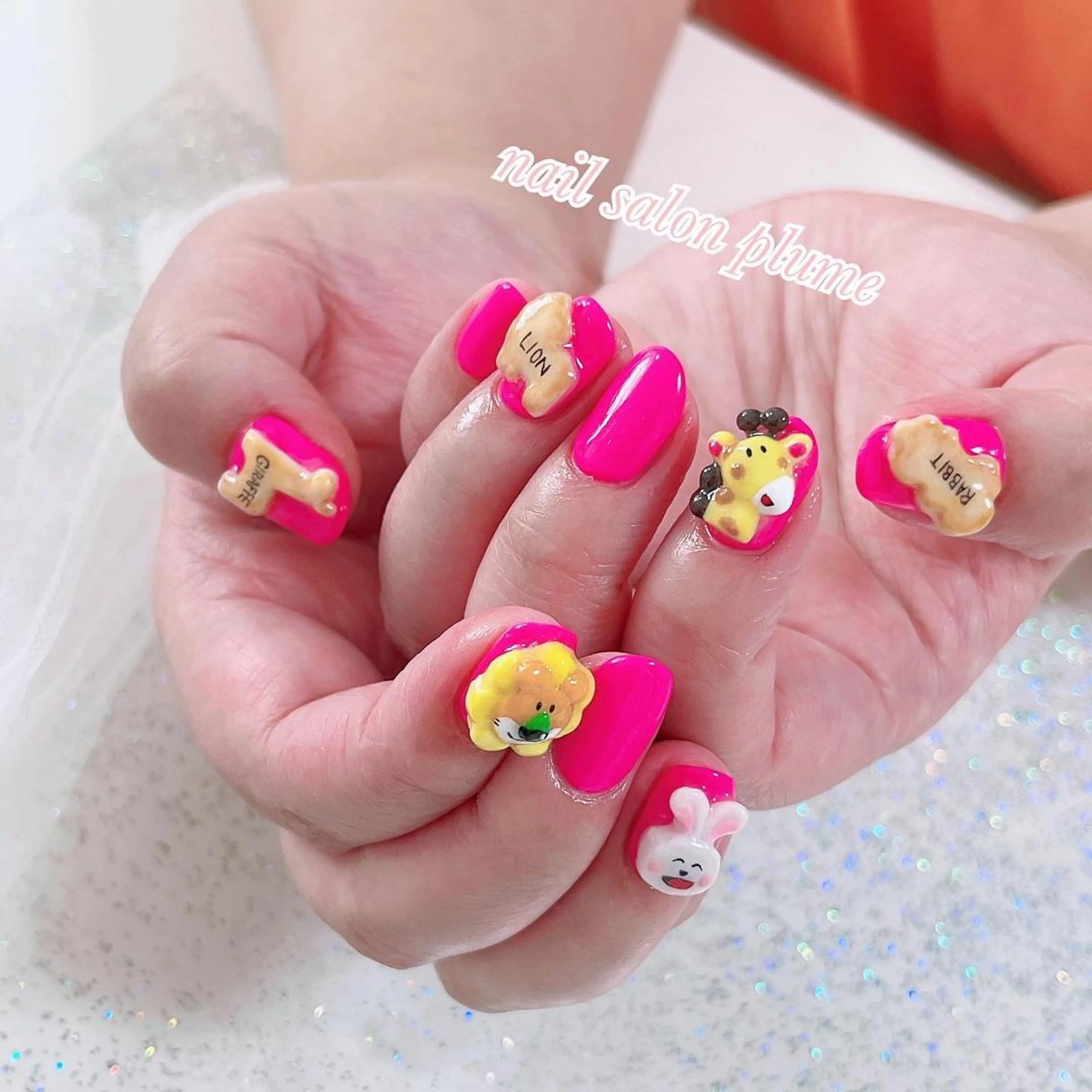 ネイル アートネイル ガーリー ハート 韓国ネイル ワンカラーネイル ハンドネイル plume nail ☆韓国ネイルのネイルデザイン